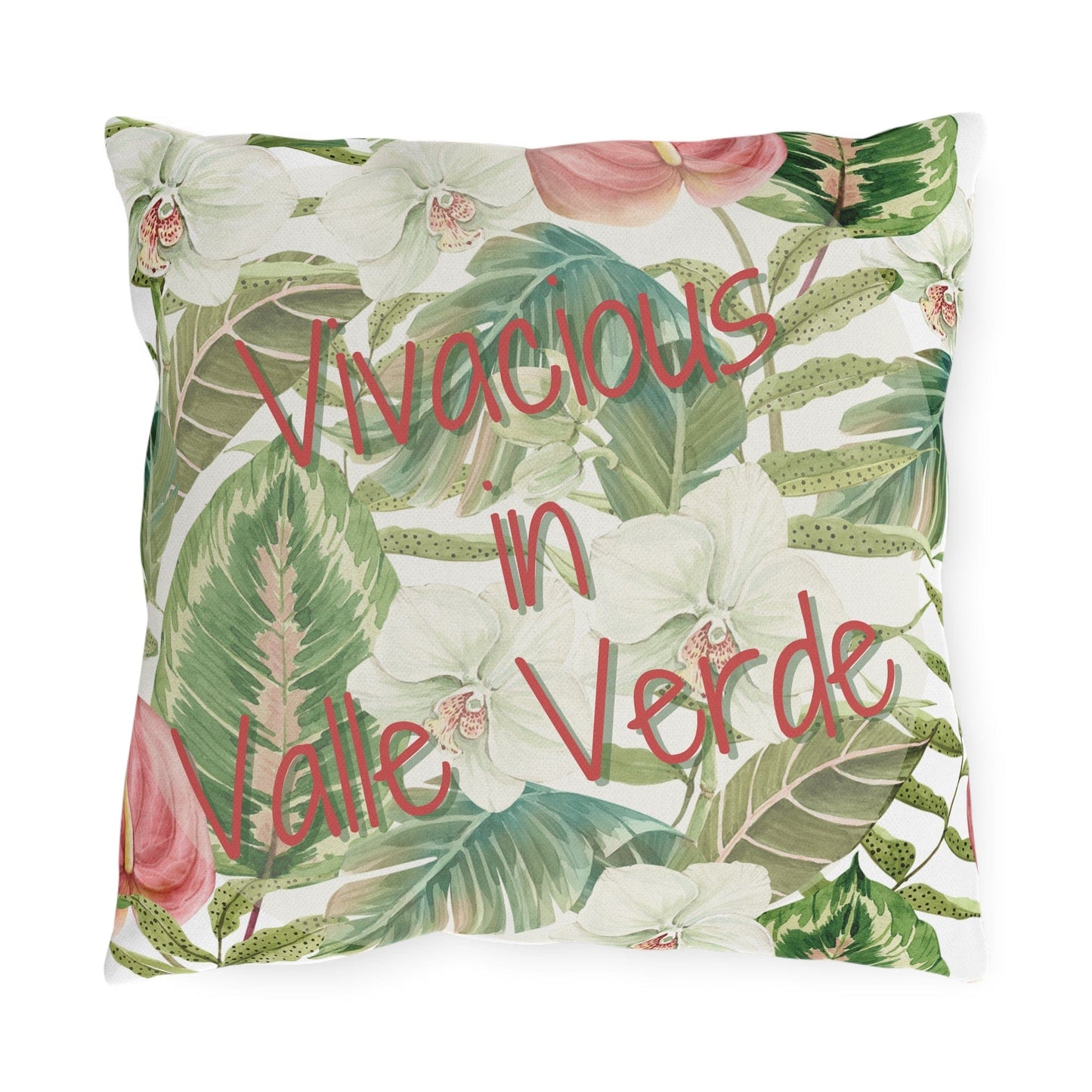 Take the 2nd Exit Florida Villages of Outdoor Pillows (Pink Lettering) - Valle Verde