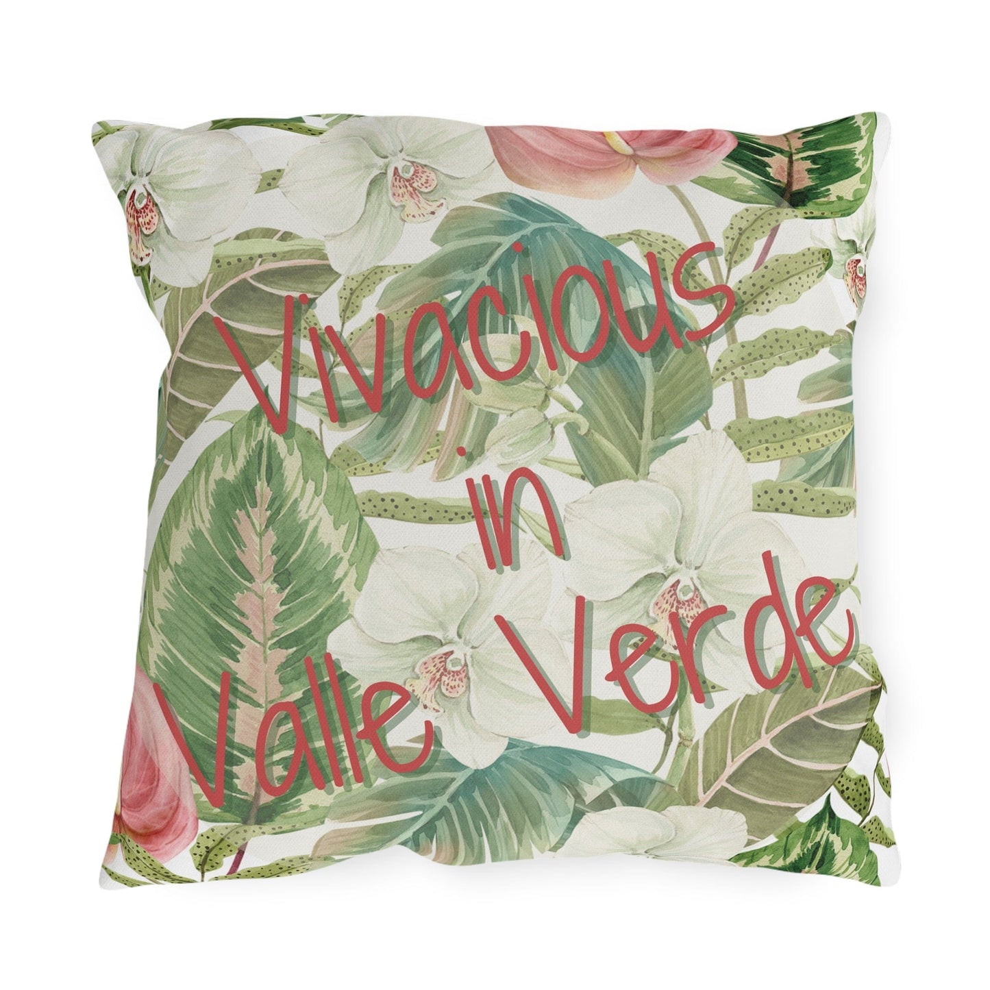 Take the 2nd Exit Florida Villages of Outdoor Pillows (Pink Lettering) - Valle Verde