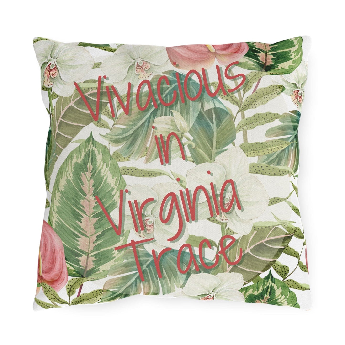 Take the 2nd Exit Florida Villages of Outdoor Pillows (Pink Lettering) - Virginia Trace