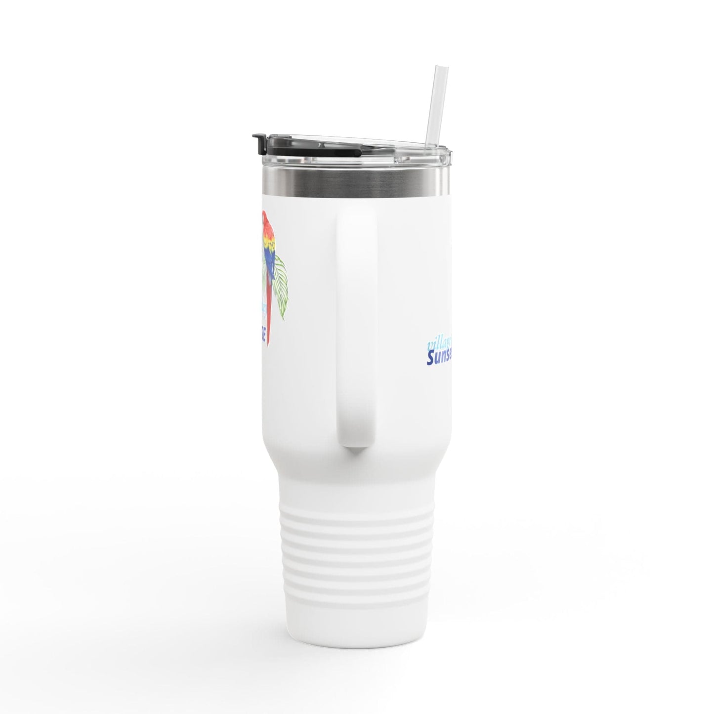 Printify Florida Villages of Parrot Design Insulated Travel Mug 40oz - Sunset Pointe