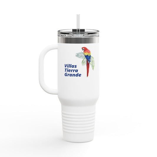 Printify Florida Villages of  Parrot Design Insulated Travel Mug 40oz - Villas Tierra Grande