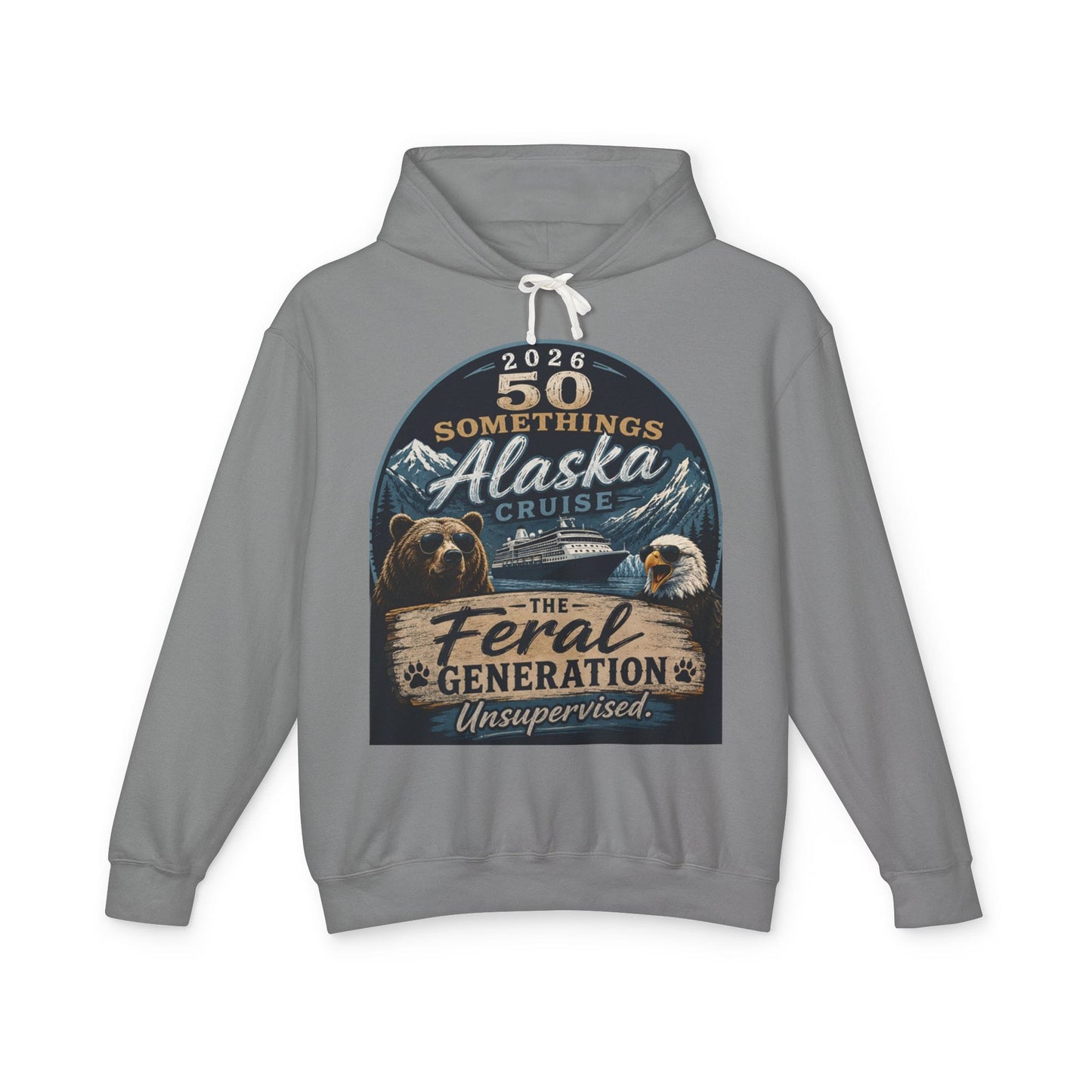Printify Florida Villages of  Alaska Cruise 2016 Hoodie — "50 Somethings" Feral generation Souvenir Pullover