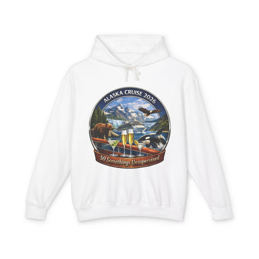 Printify Florida Villages of  Alaska Cruise 2016 Hoodie — "50 Somethings" with Adult Beverages Souvenir Pullover