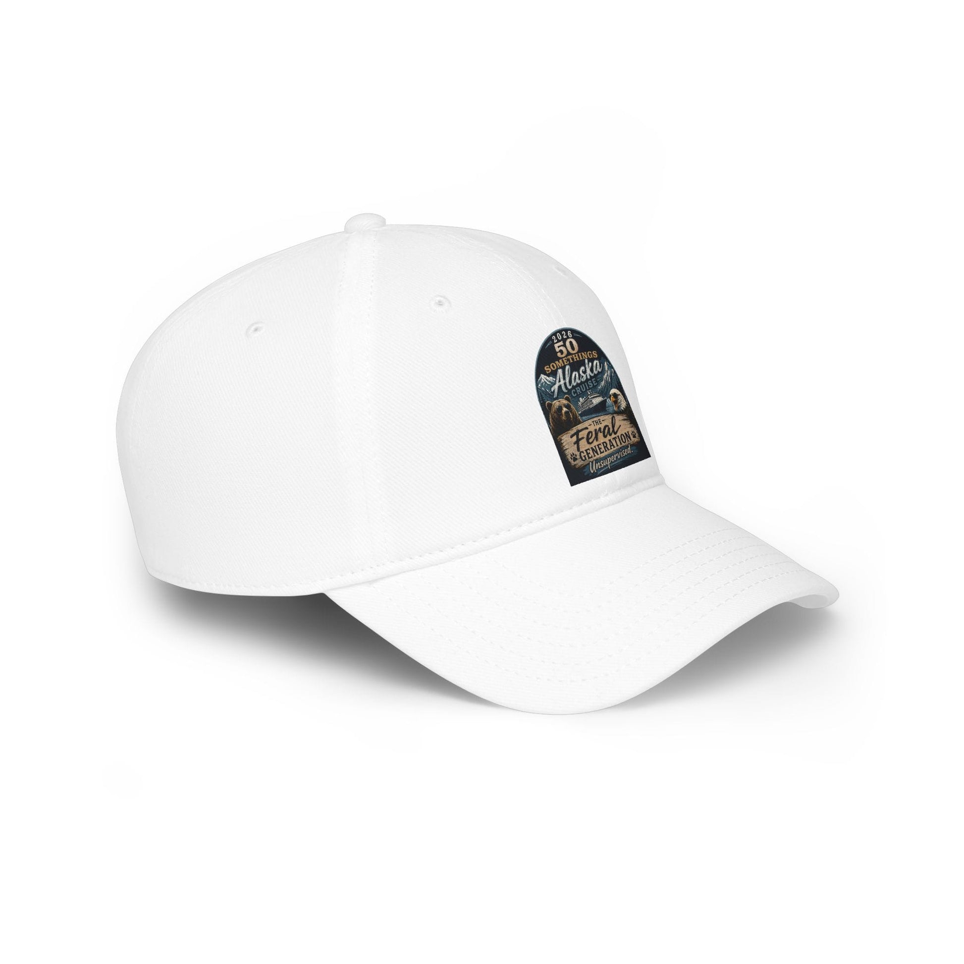 Printify Florida Villages of  Alaska Cruise 2025 "50 Somethings Feral Generation" Low Profile Baseball Cap