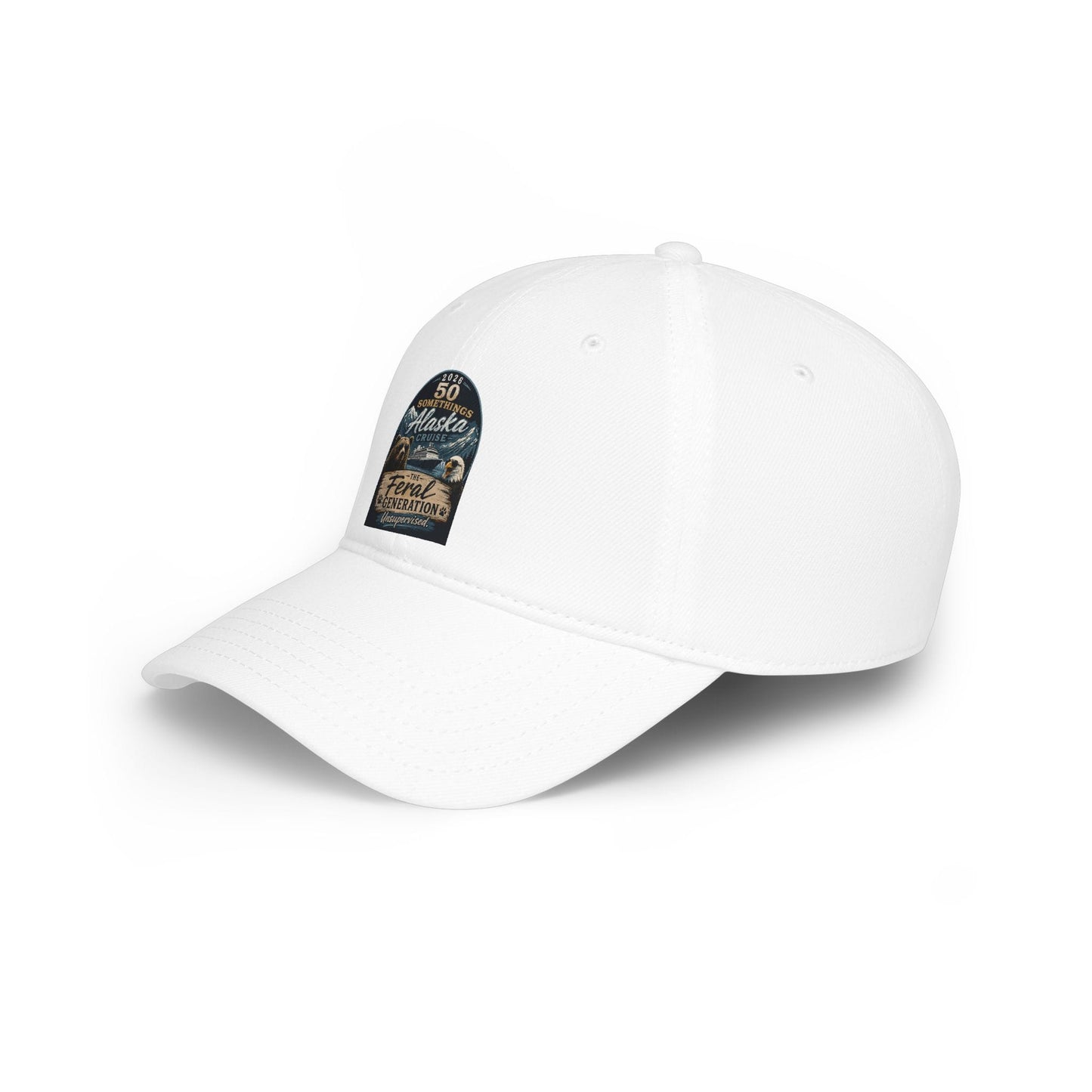 Printify Florida Villages of  Alaska Cruise 2025 "50 Somethings Feral Generation" Low Profile Baseball Cap