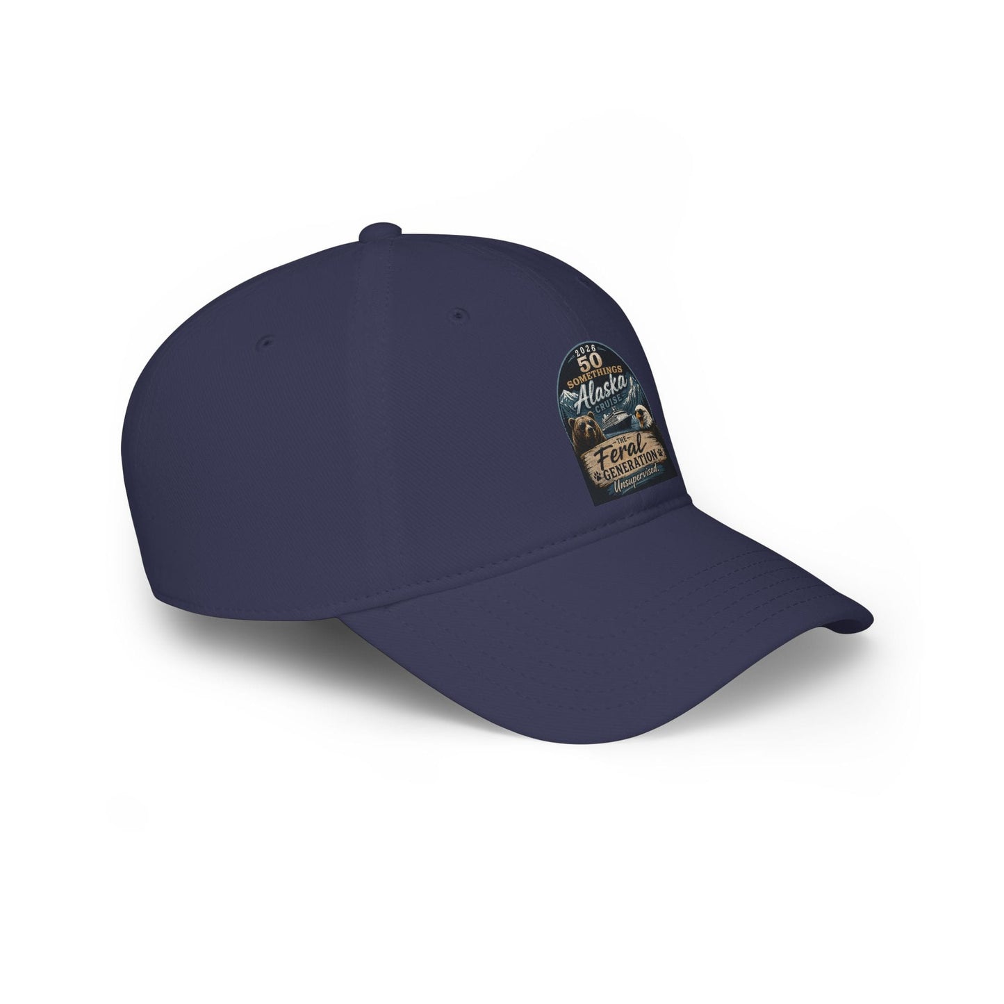 Printify Florida Villages of  Alaska Cruise 2025 "50 Somethings Feral Generation" Low Profile Baseball Cap