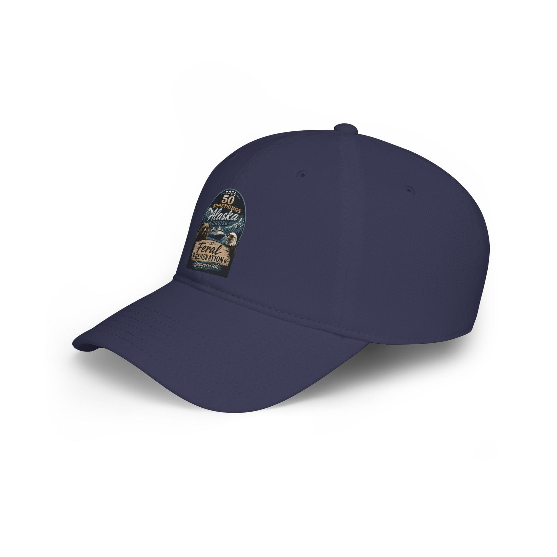 Printify Florida Villages of  Alaska Cruise 2025 "50 Somethings Feral Generation" Low Profile Baseball Cap