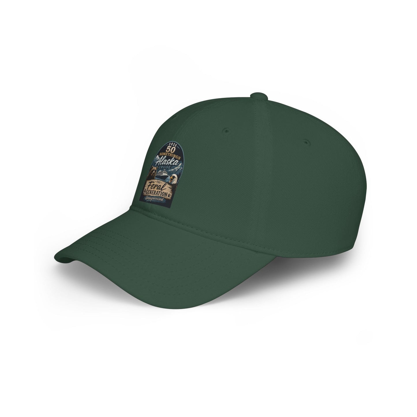 Printify Florida Villages of  Alaska Cruise 2025 "50 Somethings Feral Generation" Low Profile Baseball Cap