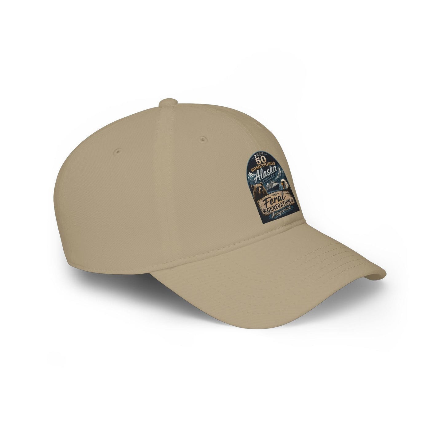 Printify Florida Villages of  Alaska Cruise 2025 "50 Somethings Feral Generation" Low Profile Baseball Cap