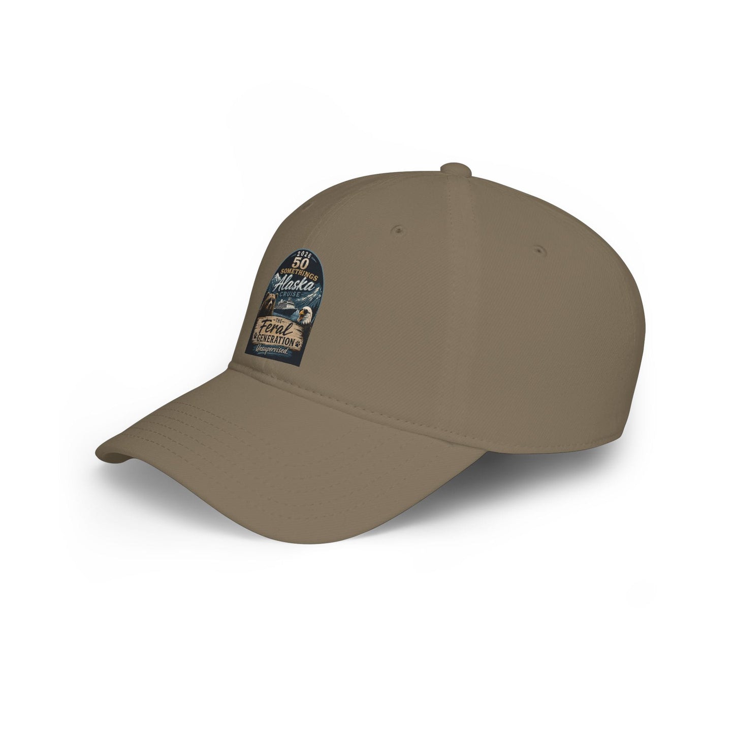 Printify Florida Villages of  Alaska Cruise 2025 "50 Somethings Feral Generation" Low Profile Baseball Cap