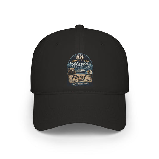 Printify Florida Villages of  Alaska Cruise 2025 "50 Somethings Feral Generation" Low Profile Baseball Cap