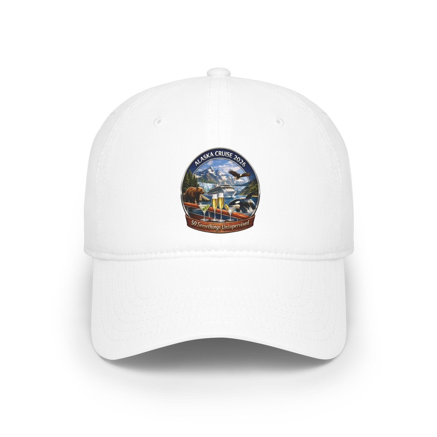 Printify Florida Villages of  Alaska Cruise 2025 "50 Somethings Unsupervised" Low Profile Baseball Cap