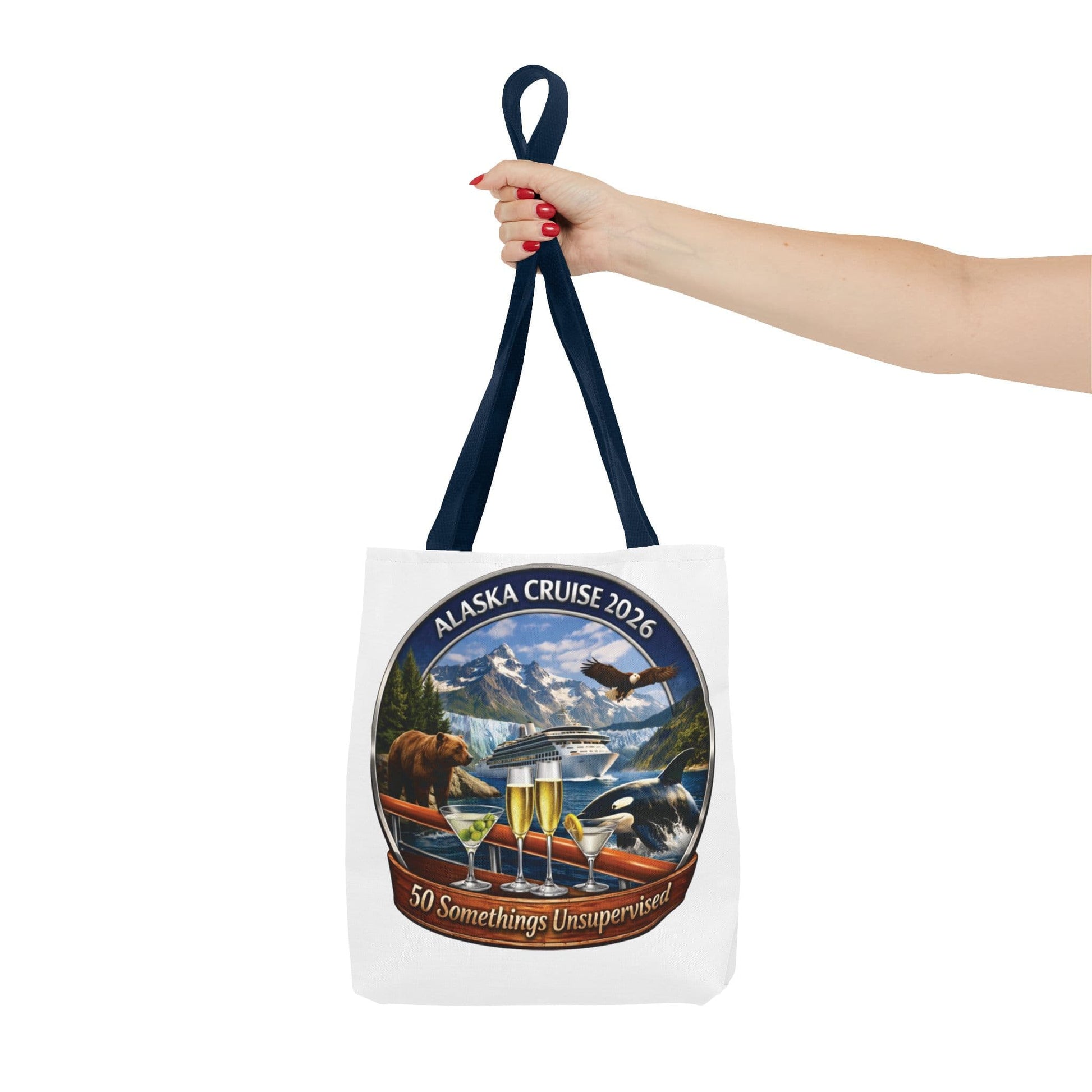Printify Florida Villages of  Alaska Cruise 2026 Tote Bag — "50 Somethings Unsupervised" Souvenir Tote