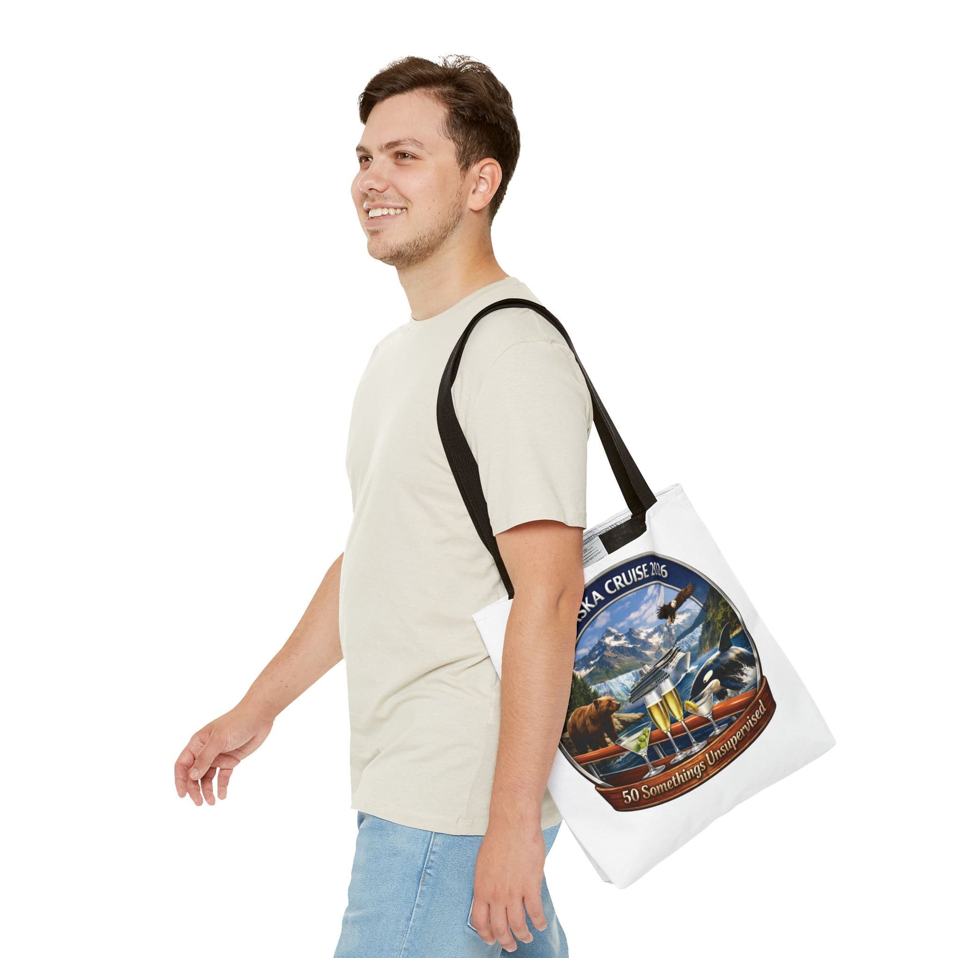 Printify Florida Villages of  Alaska Cruise 2026 Tote Bag — "50 Somethings Unsupervised" Souvenir Tote