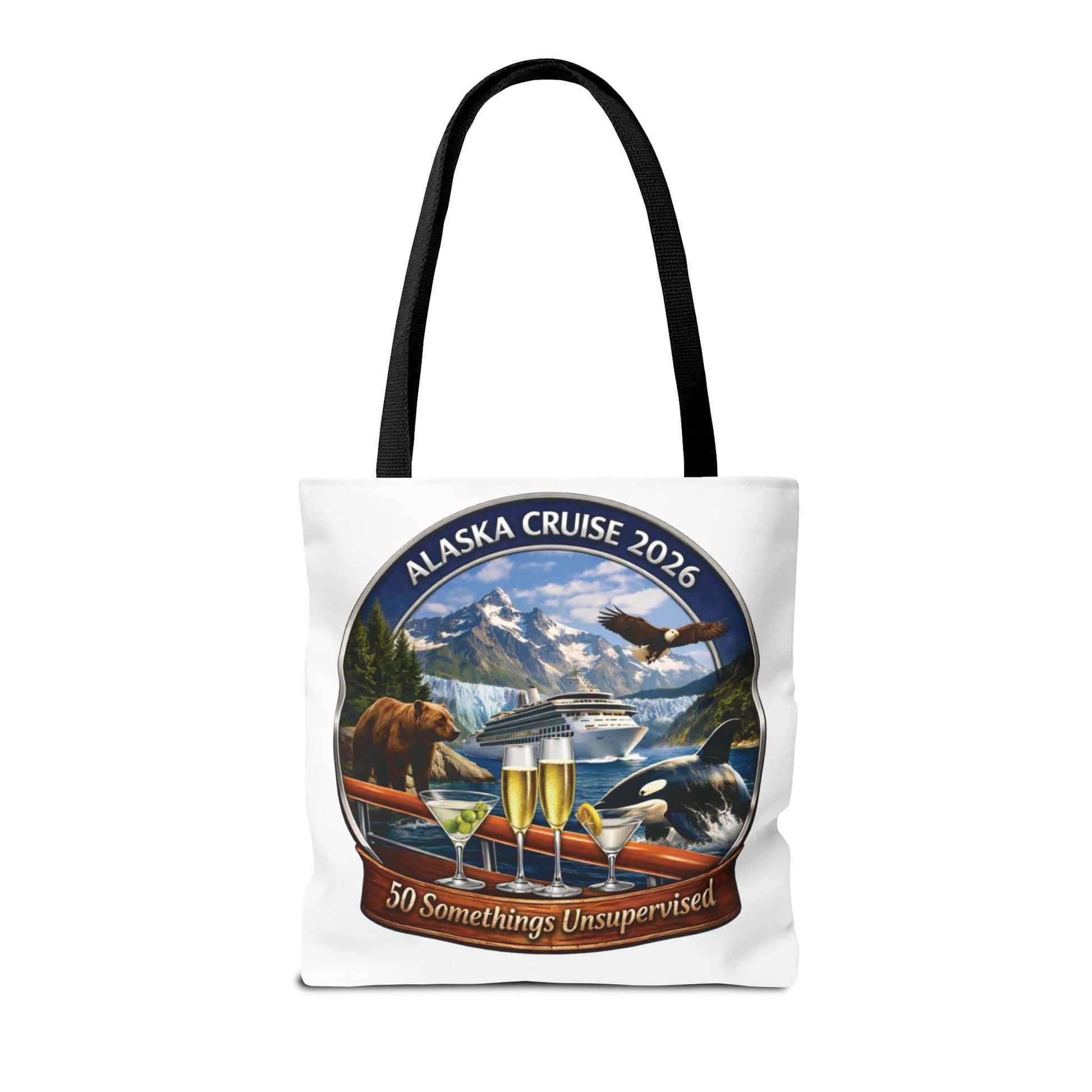Printify Florida Villages of  Alaska Cruise 2026 Tote Bag — "50 Somethings Unsupervised" Souvenir Tote