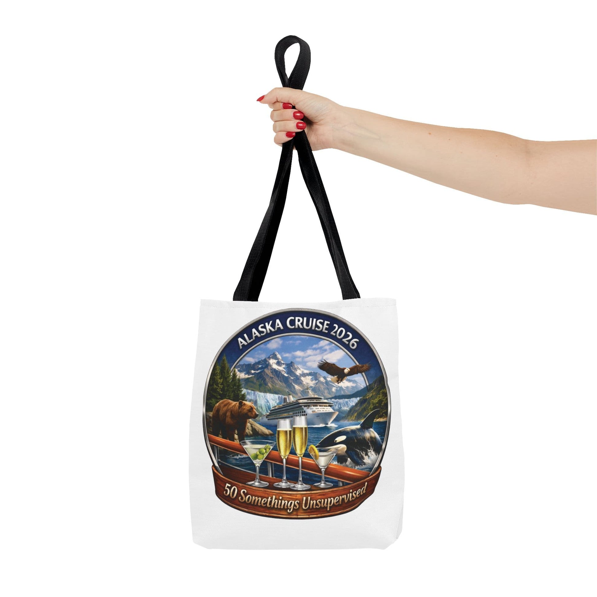 Printify Florida Villages of  Alaska Cruise 2026 Tote Bag — "50 Somethings Unsupervised" Souvenir Tote