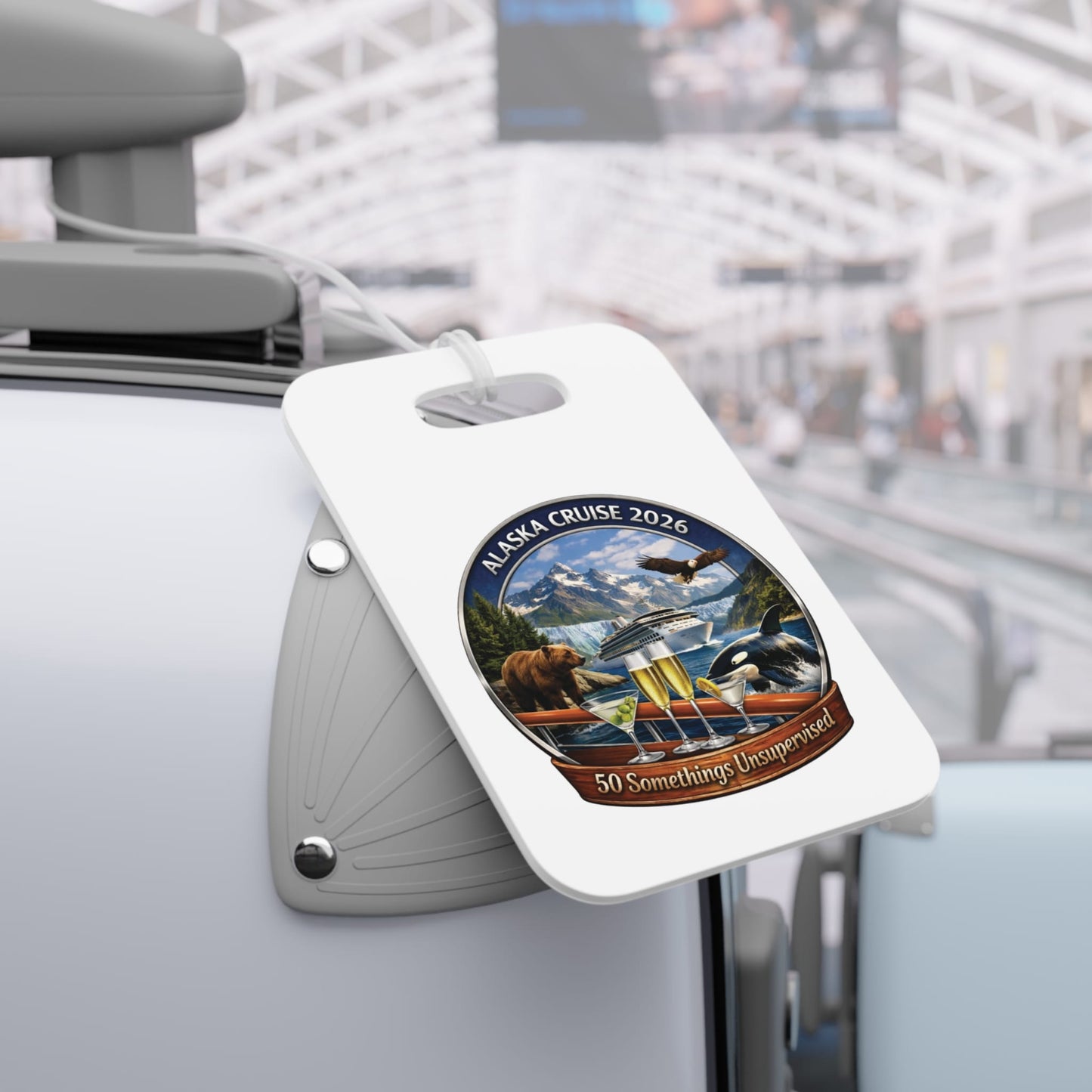 Printify Florida Villages of  Alaska Cruise Luggage Tag – "50 Somethings Unsupervised"