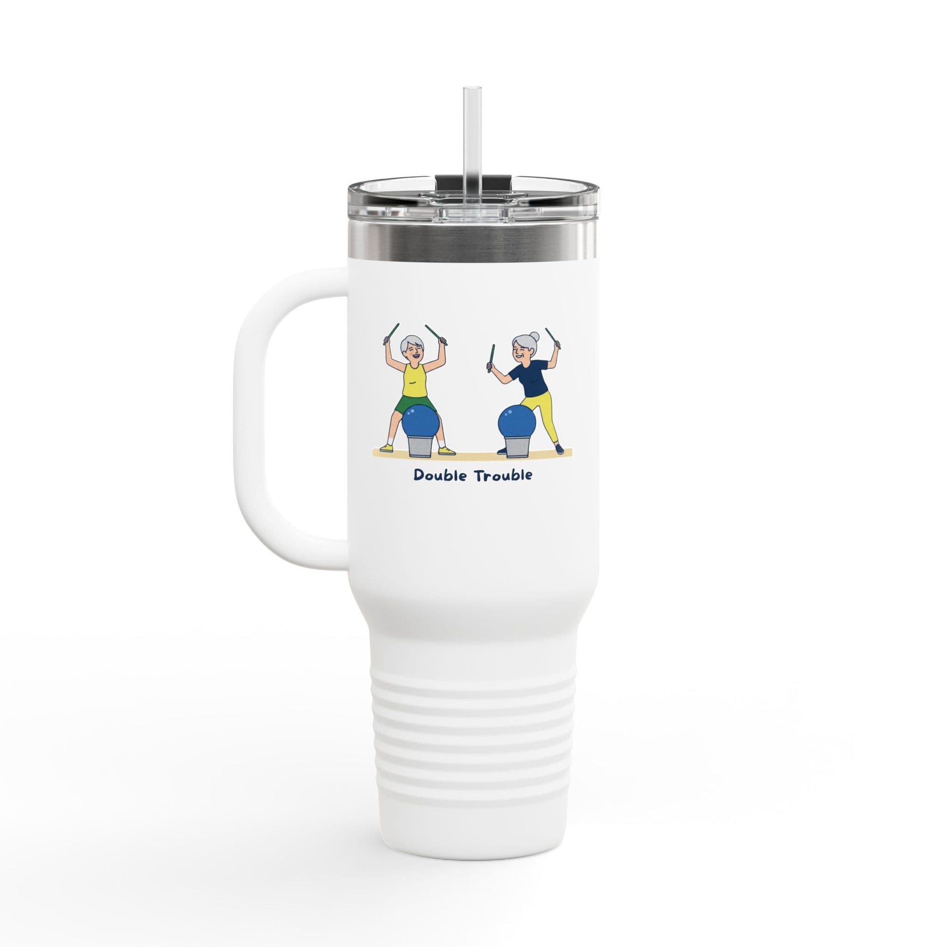 Printify Florida Villages of  Cardio Drumming "Double Trouble" TT2E Characters (Seniors) Tumbler