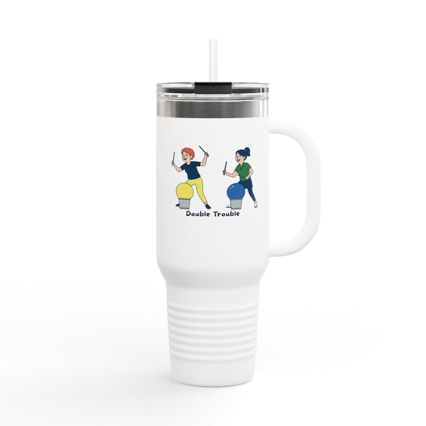 Printify Florida Villages of  Cardio Drumming "Double Trouble" TT2E Characters Tumbler