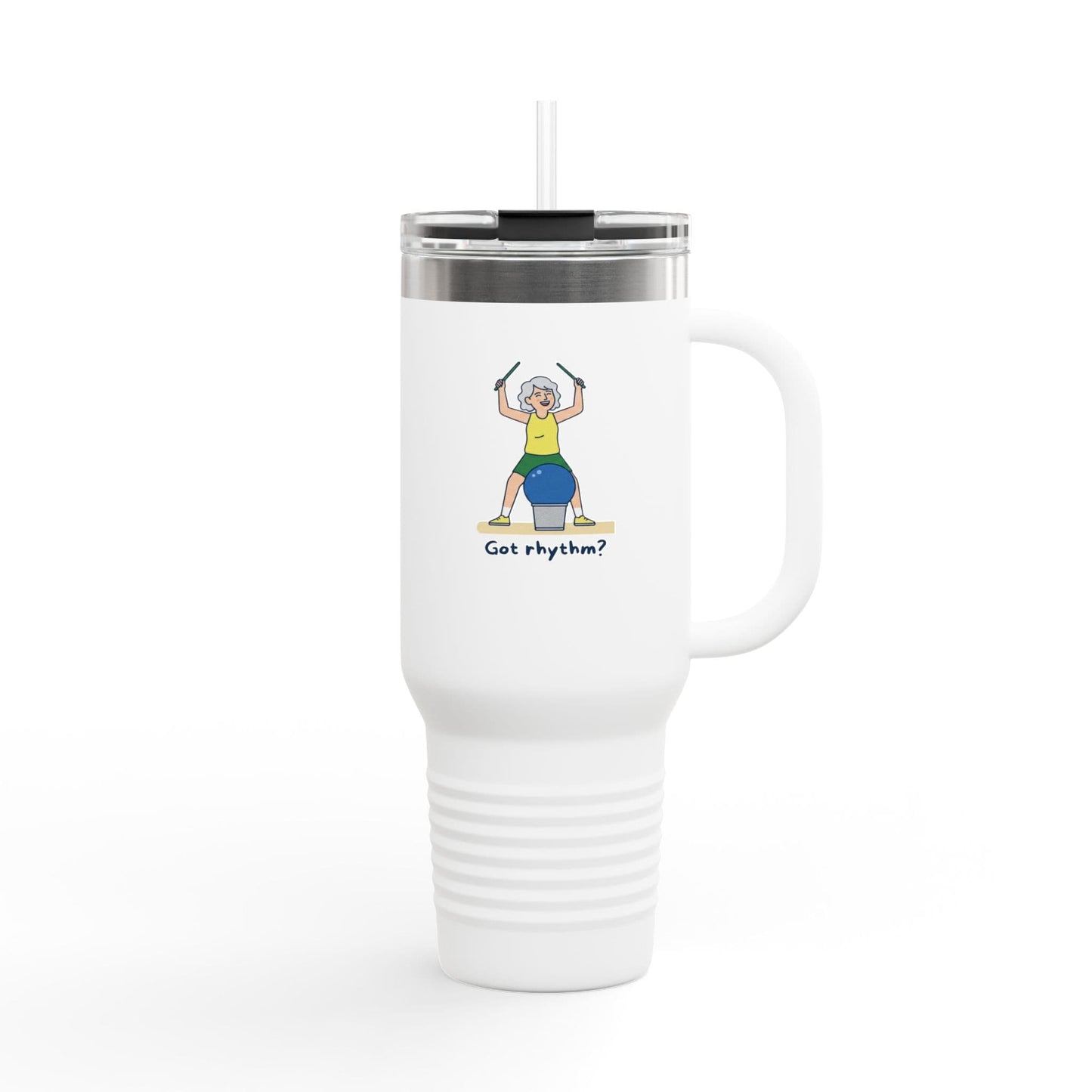 Printify Florida Villages of  Cardio Drumming "Got Rhythm?" TT2E Characters (Seniors) Tumbler