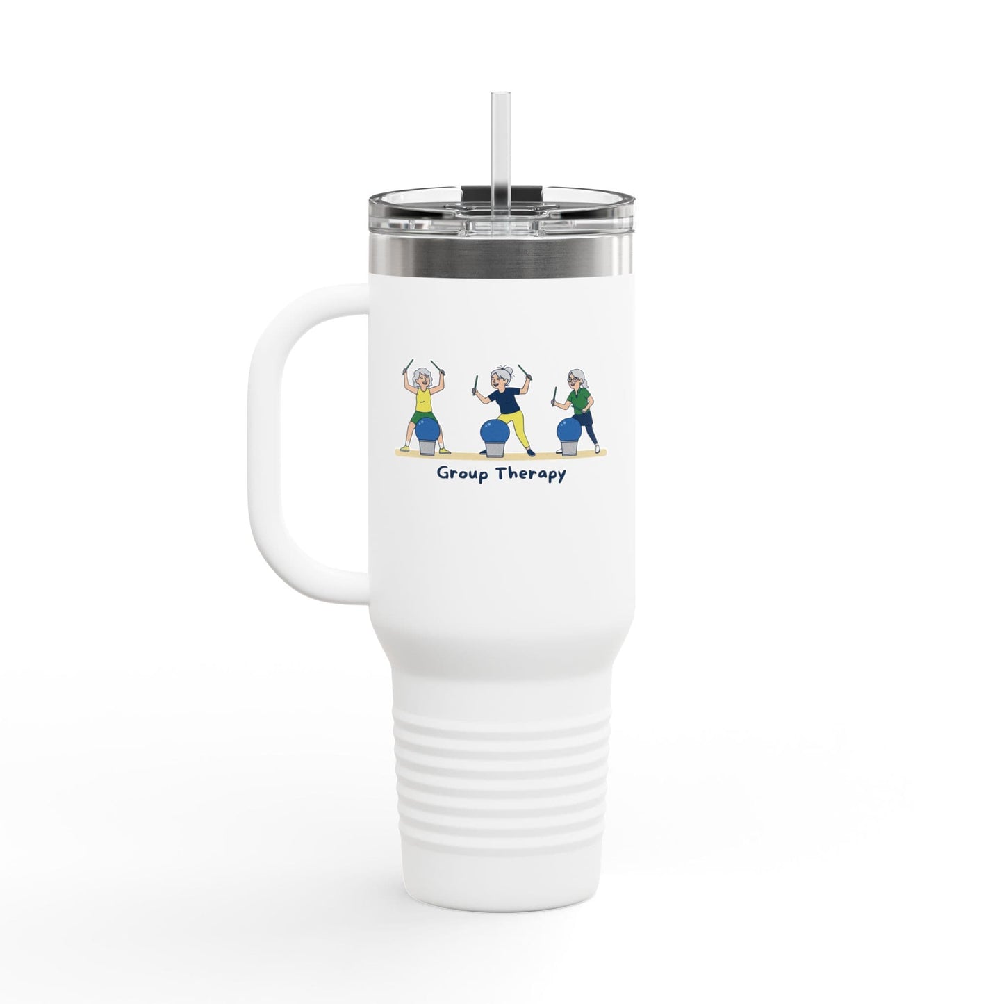 Printify Florida Villages of  Cardio Drumming "Group Therapy" TT2E Characters (Seniors) Tumbler