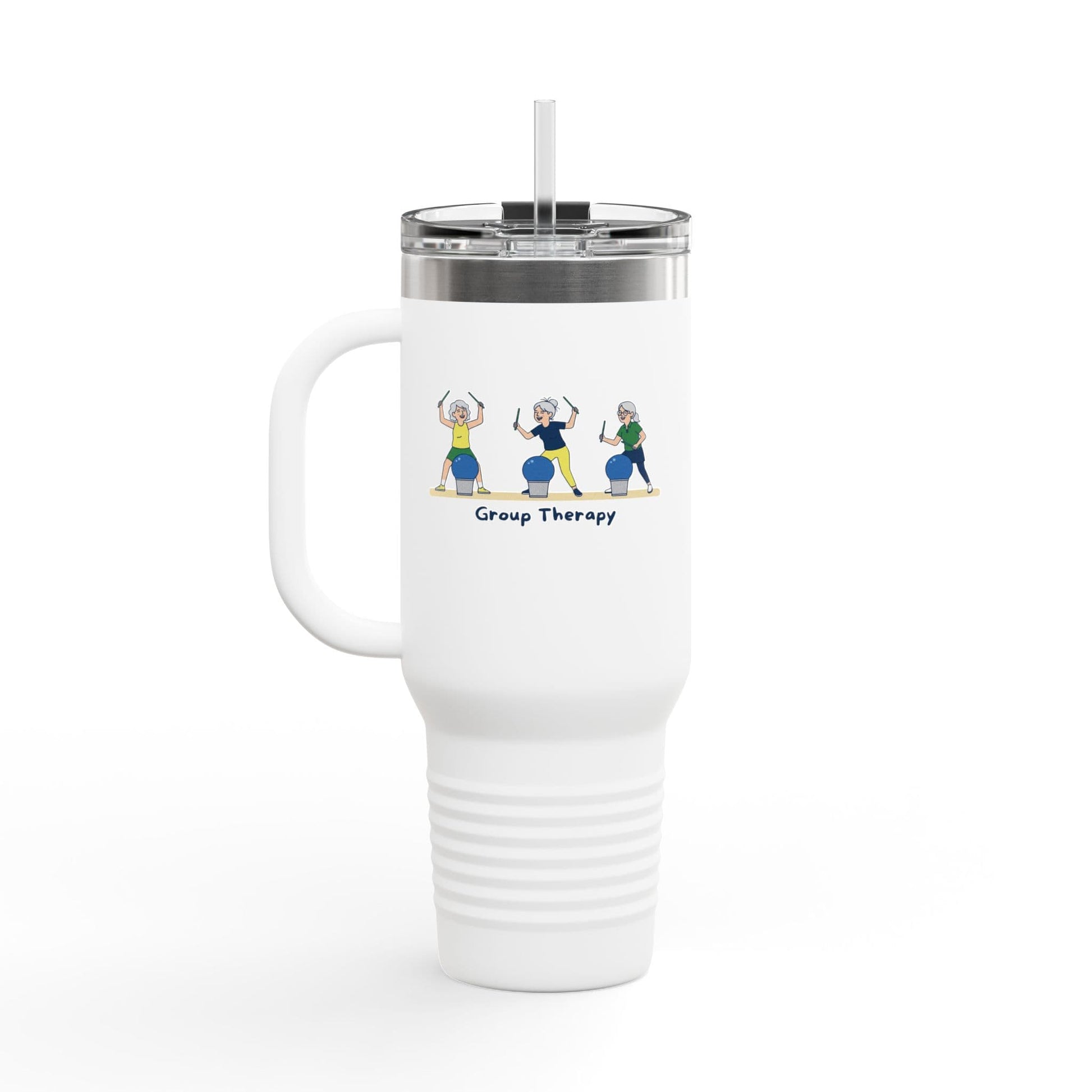 Printify Florida Villages of  Cardio Drumming "Group Therapy" TT2E Characters (Seniors) Tumbler