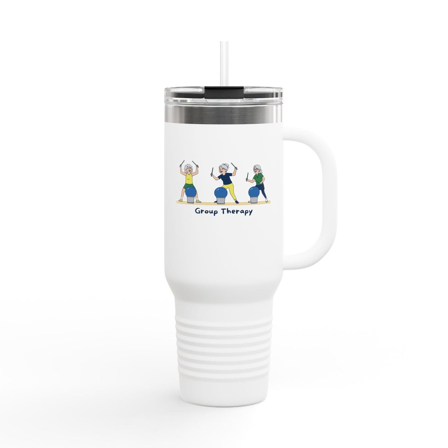 Printify Florida Villages of  Cardio Drumming "Group Therapy" TT2E Characters (Seniors) Tumbler