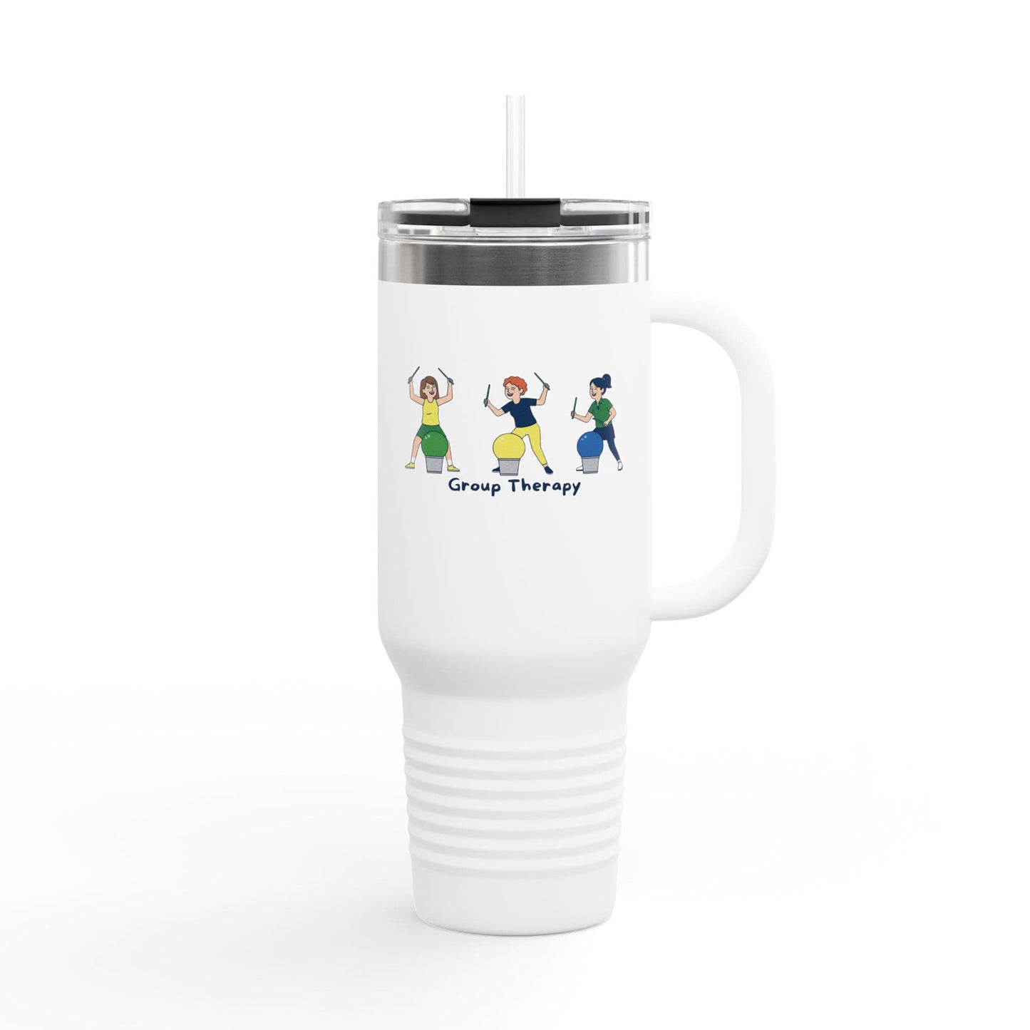 Printify Florida Villages of  Cardio Drumming "Group Therapy" TT2E Characters Tumbler