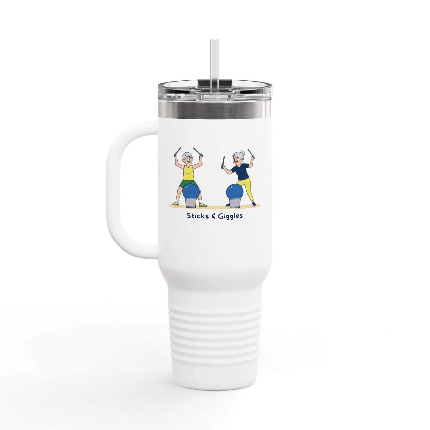 Printify Florida Villages of  Cardio Drumming "Sticks & Giggles" TT2E Characters (Seniors) Tumbler