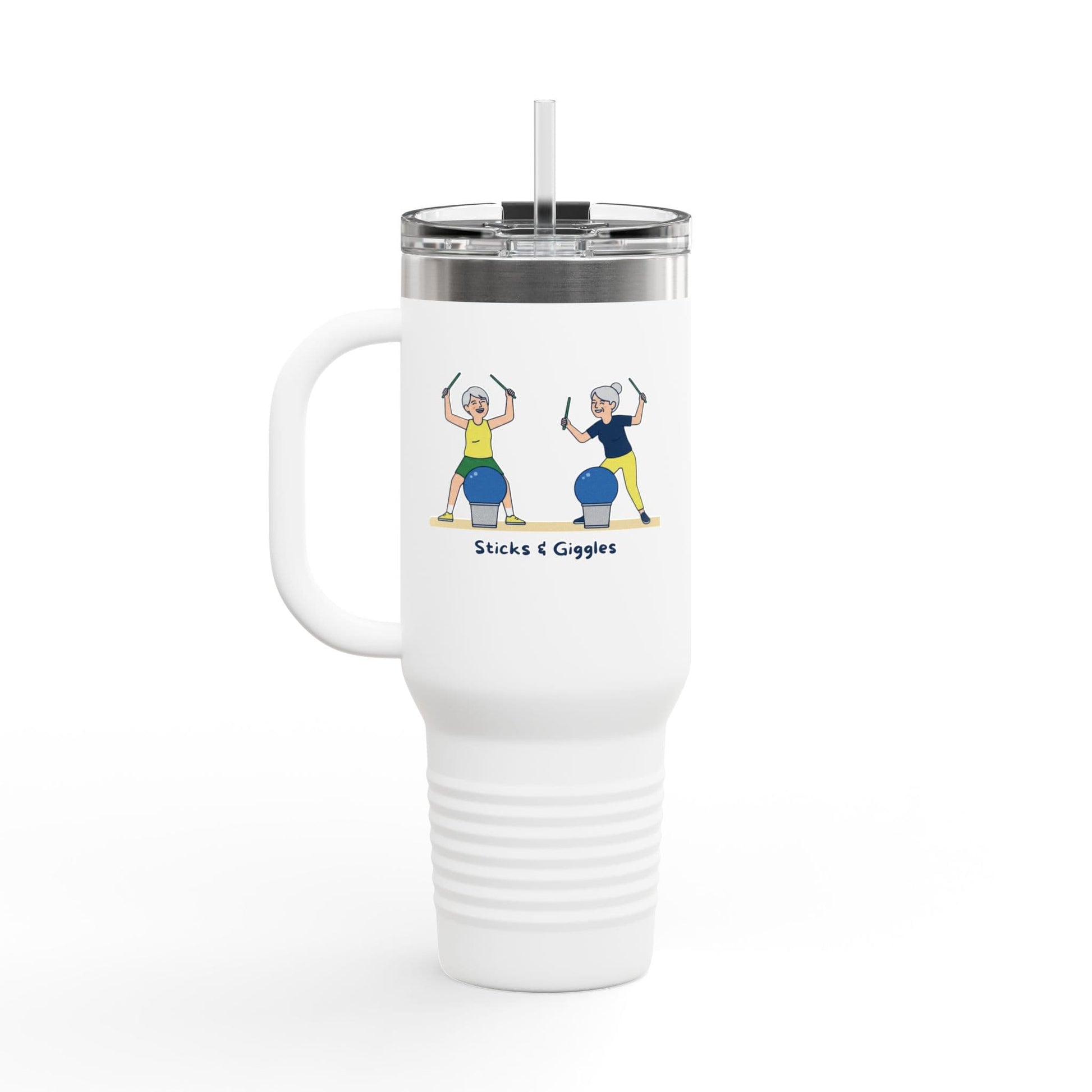 Printify Florida Villages of  Cardio Drumming "Sticks & Giggles" TT2E Characters (Seniors) Tumbler