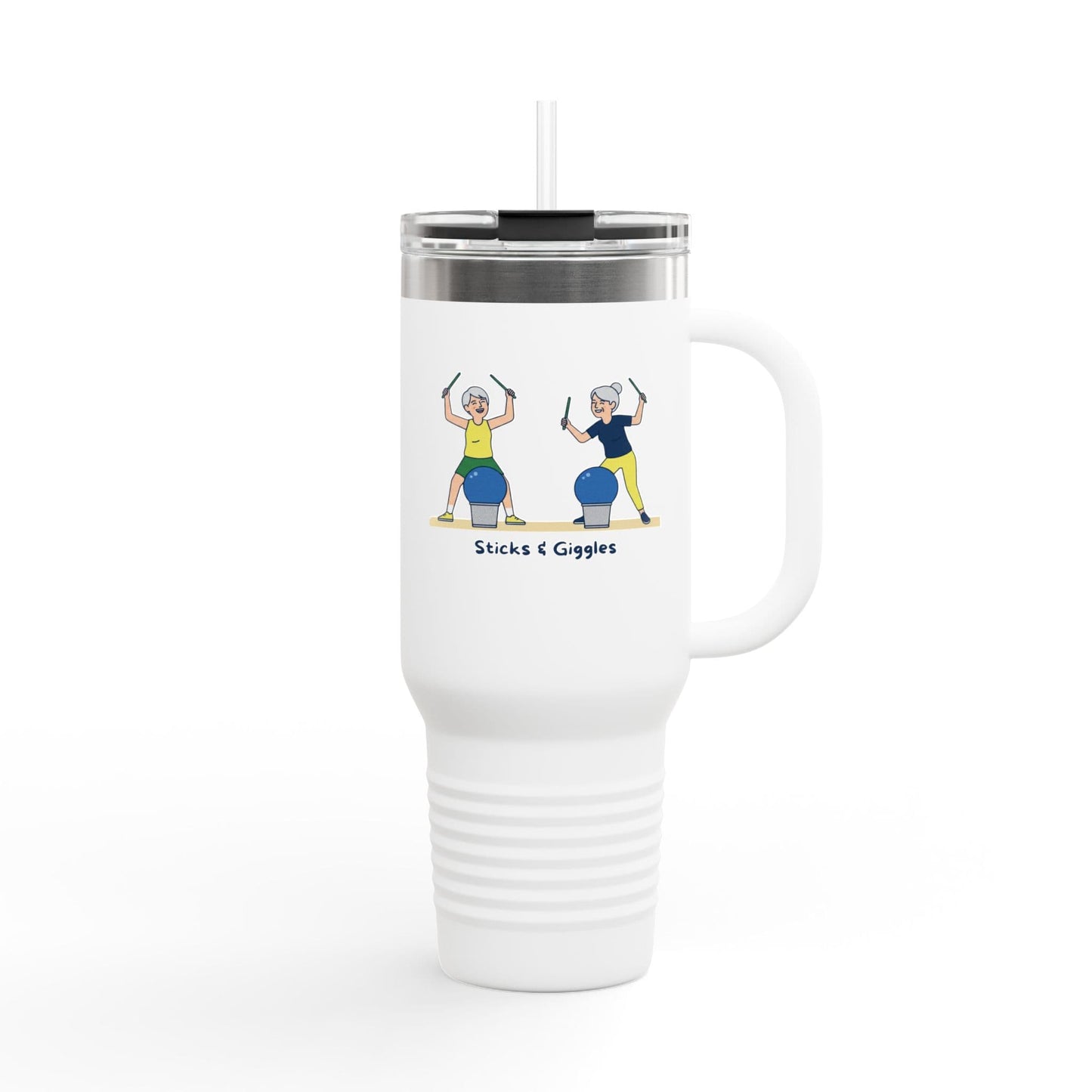 Printify Florida Villages of  Cardio Drumming "Sticks & Giggles" TT2E Characters (Seniors) Tumbler