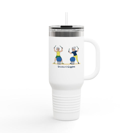 Printify Florida Villages of  Cardio Drumming "Sticks & Giggles" TT2E Characters (Seniors) Tumbler