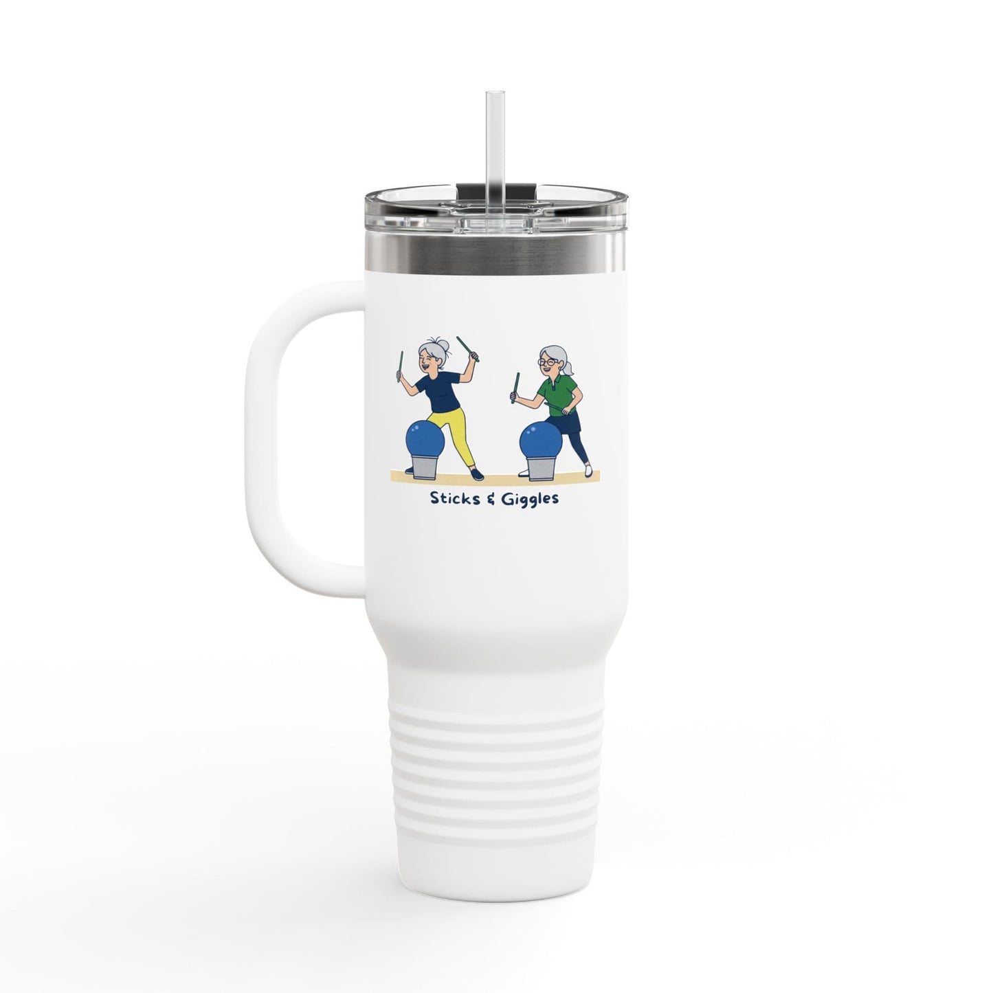 Printify Florida Villages of  Cardio Drumming "Sticks & Giggles" TT2E Characters (Seniors) Tumbler