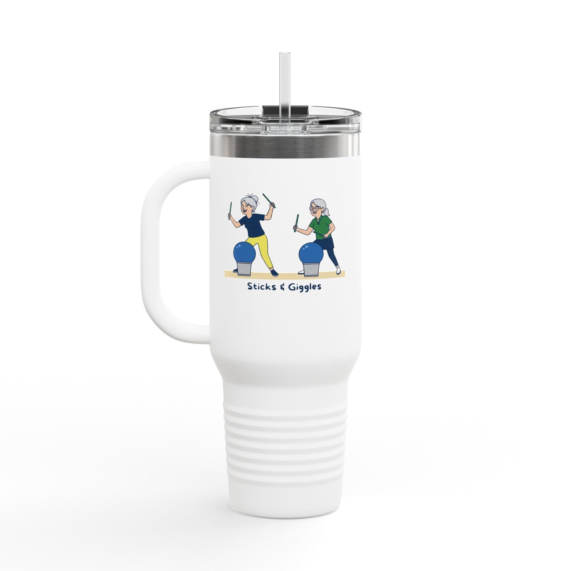Printify Florida Villages of  Cardio Drumming "Sticks & Giggles" TT2E Characters (Seniors) Tumbler