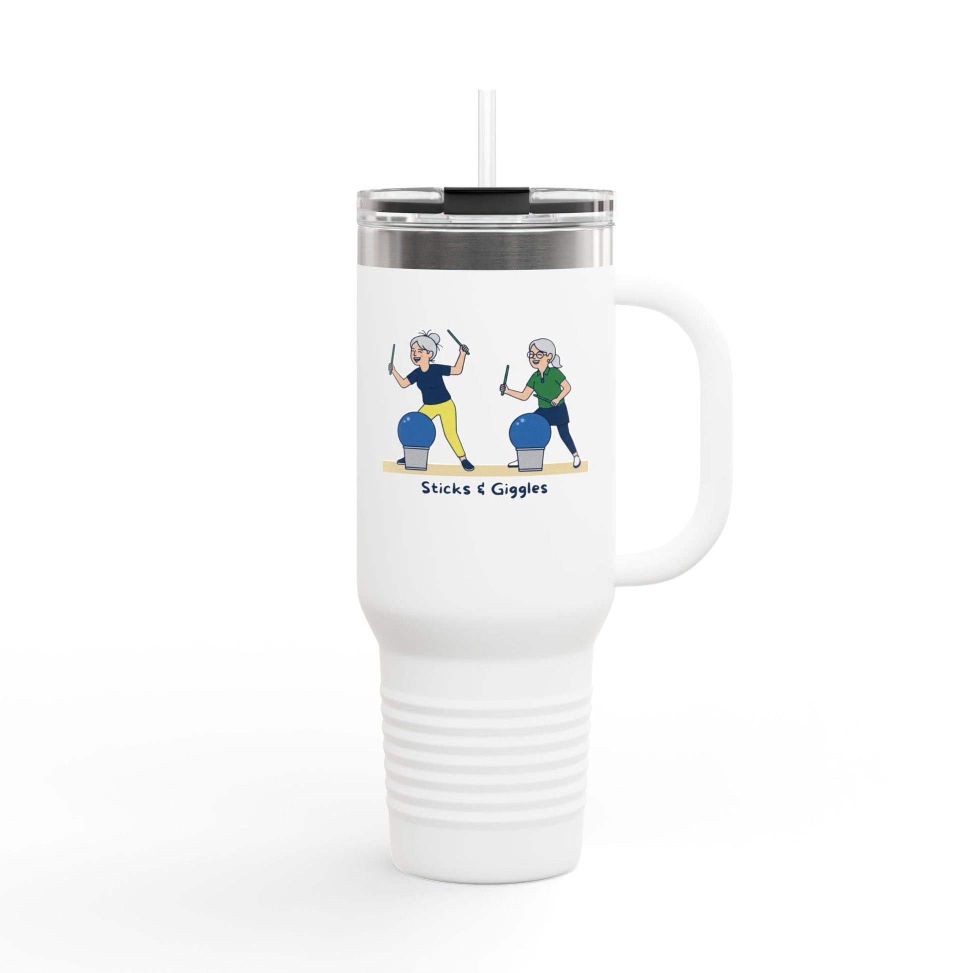 Printify Florida Villages of  Cardio Drumming "Sticks & Giggles" TT2E Characters (Seniors) Tumbler