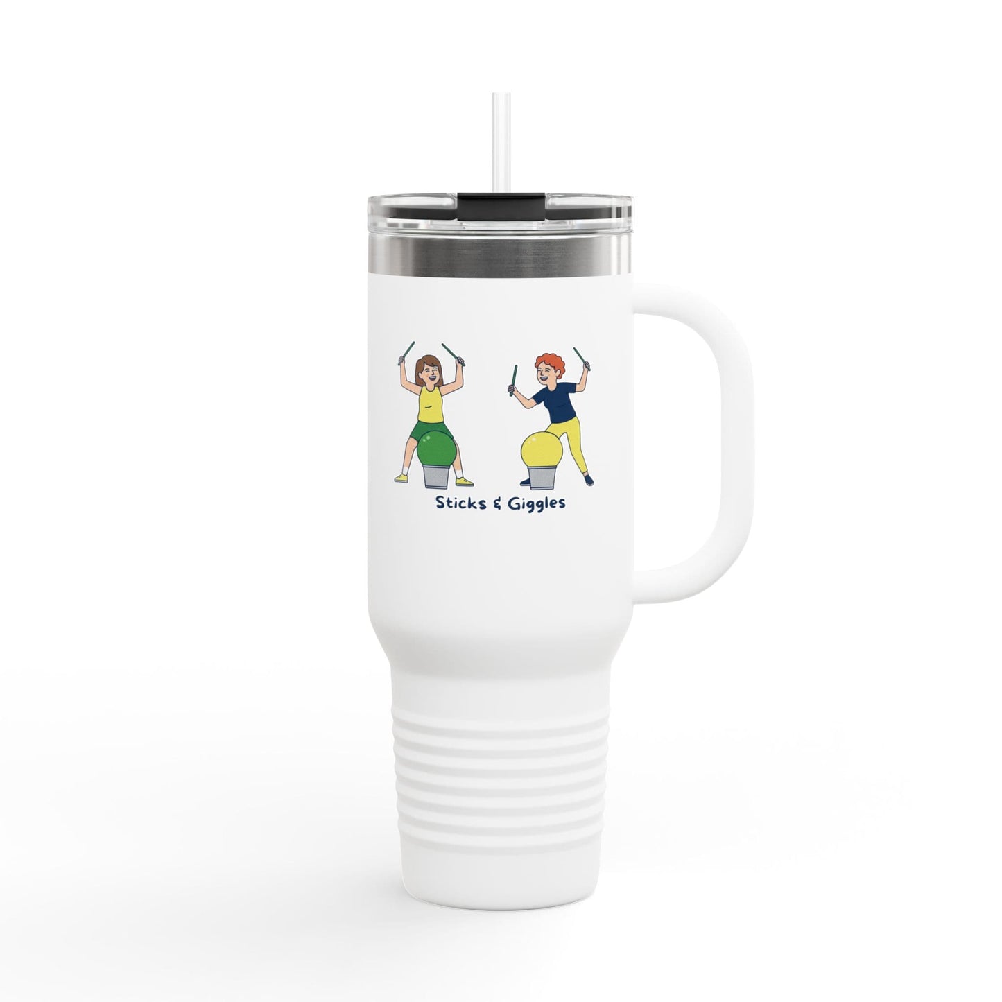 Printify Florida Villages of  Cardio Drumming "Sticks & Giggles" TT2E Characters Tumbler