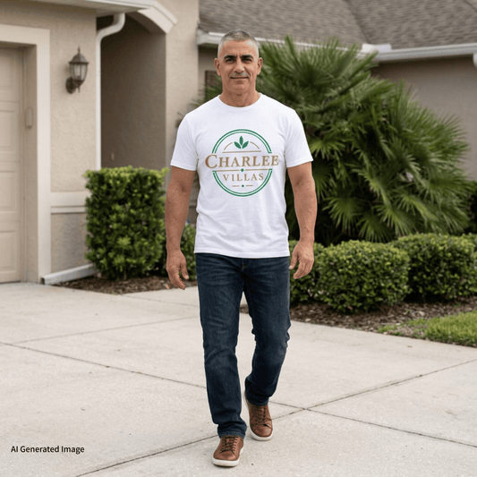 Printify Florida Villages of  Charlee Villas Performance Tee – Resort Logo Athletic Shirt