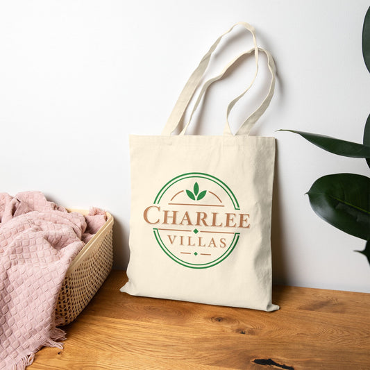 Printify Florida Villages of  Charlee Villas Tote Bag — Kelly Green, Tan