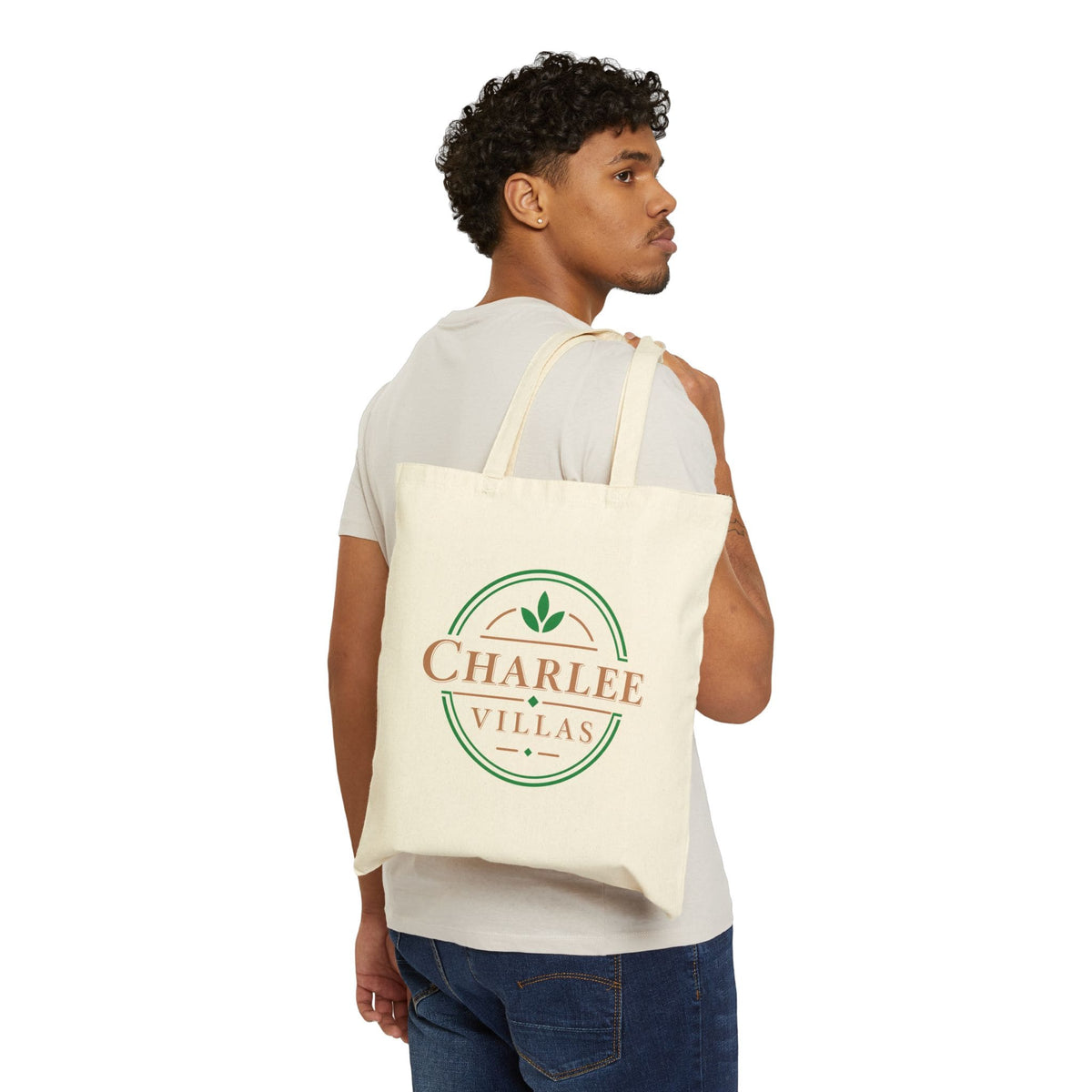 Printify Florida Villages of  Charlee Villas Tote Bag — Kelly Green, Tan
