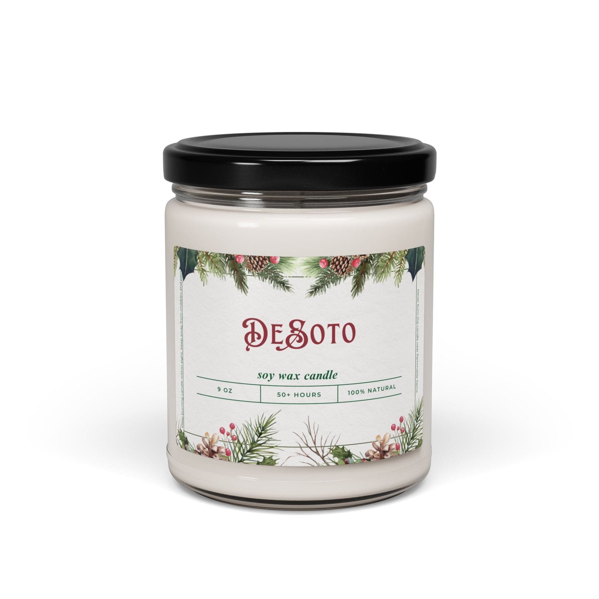 Printify Florida Villages of  DeSoto Christmas Candle 9oz. Soy wax