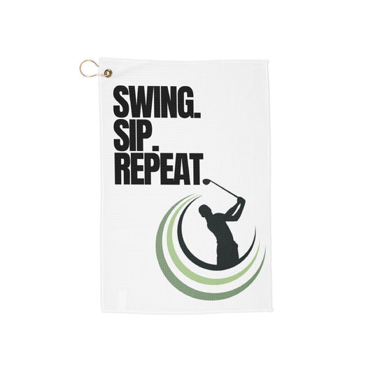 Printify Florida Villages of  Golf Towels - Swing Sip Repeat | Perfect for Golf Lovers & Gift Giving