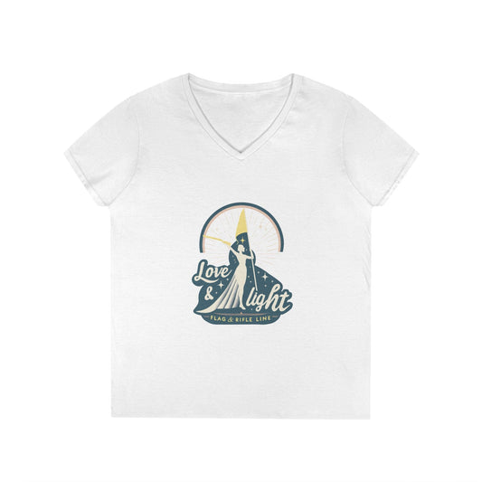 Printify Florida Villages of  Love & Light Color Guard (The Villages) V-Neck T-Shirt — Inspirational Women’s Graphic Tee