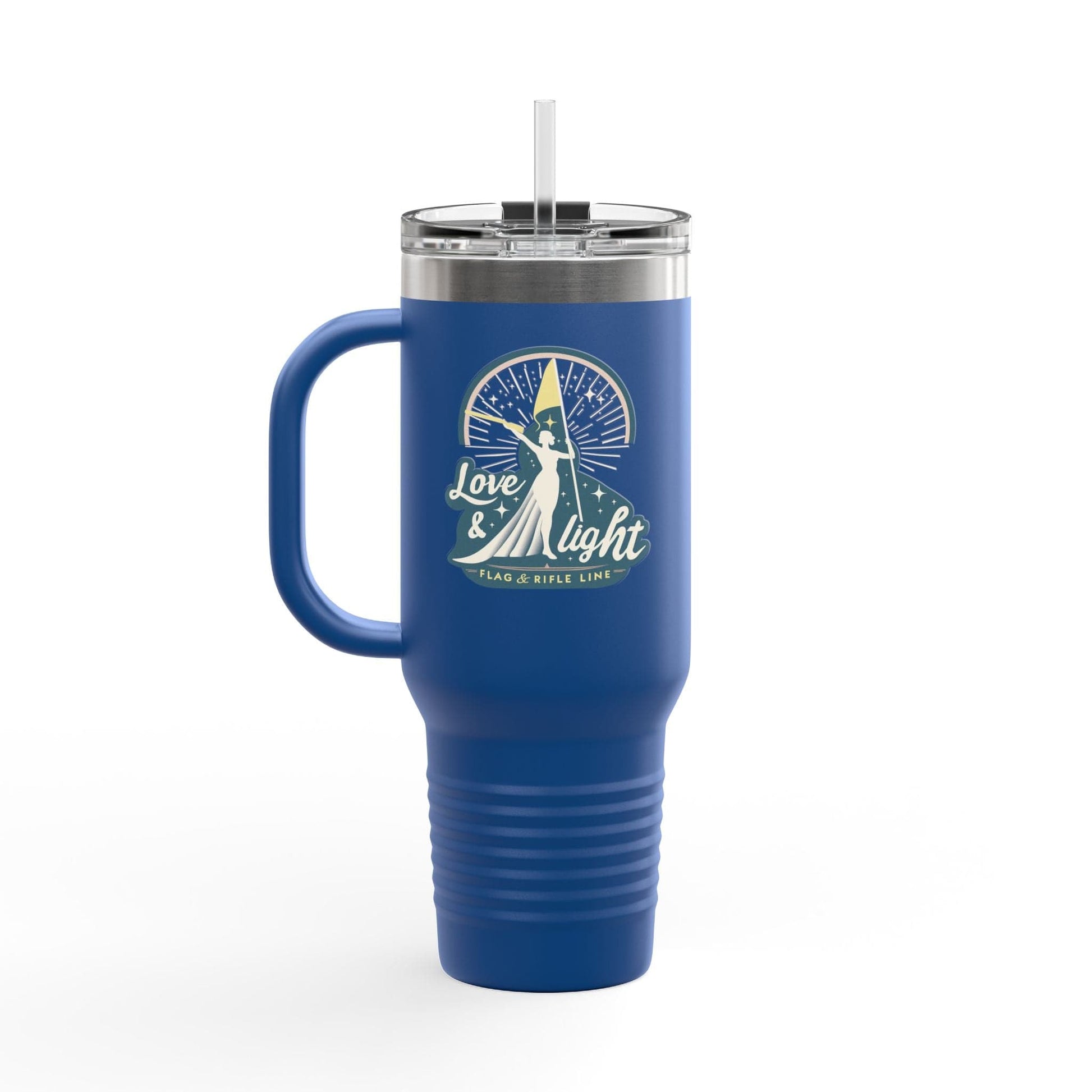 Printify Florida Villages of  Love & Light Flag & Rifle Line: Insulated Travel Mug 40oz