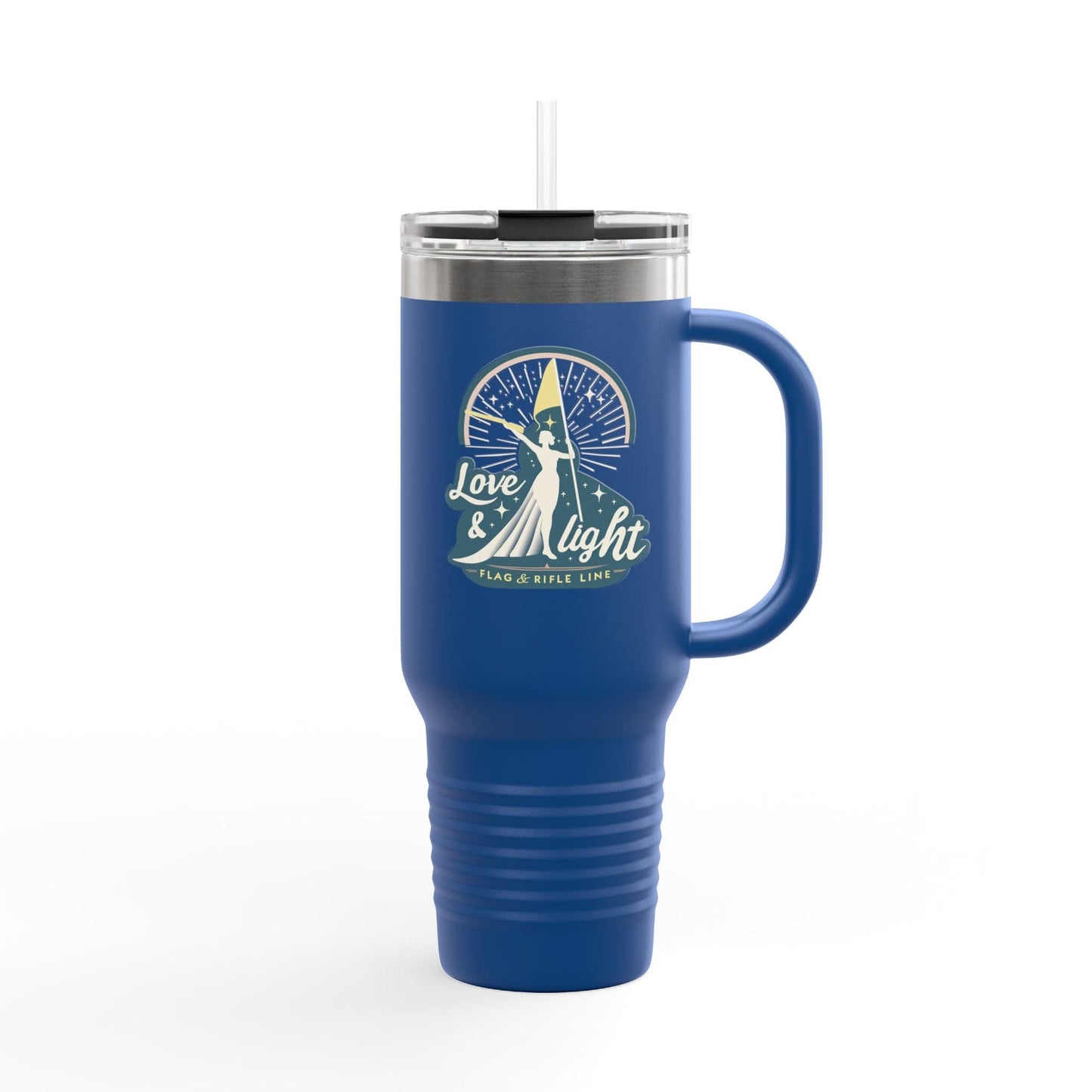 Printify Florida Villages of  Love & Light Flag & Rifle Line: Insulated Travel Mug 40oz