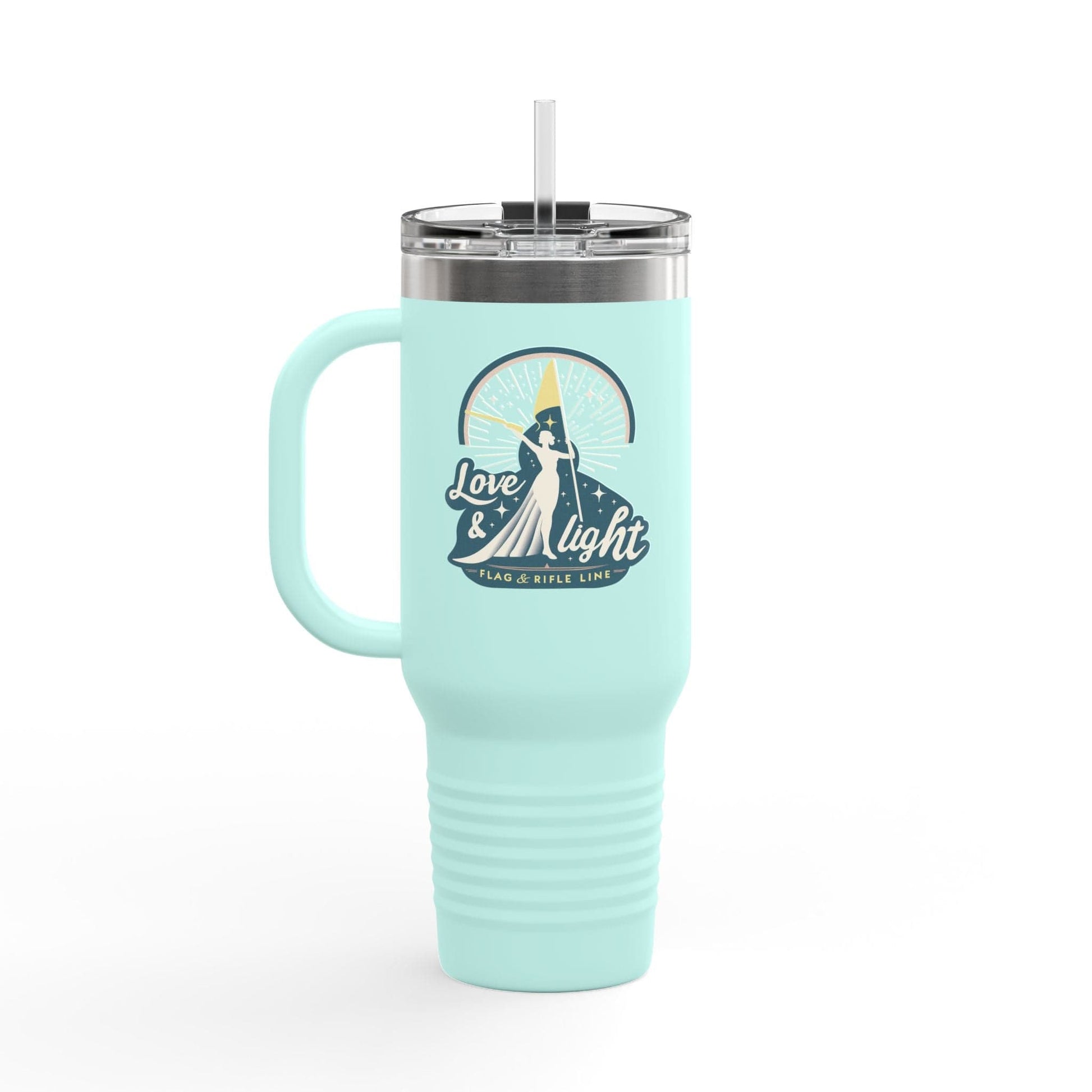 Printify Florida Villages of  Love & Light Flag & Rifle Line: Insulated Travel Mug 40oz