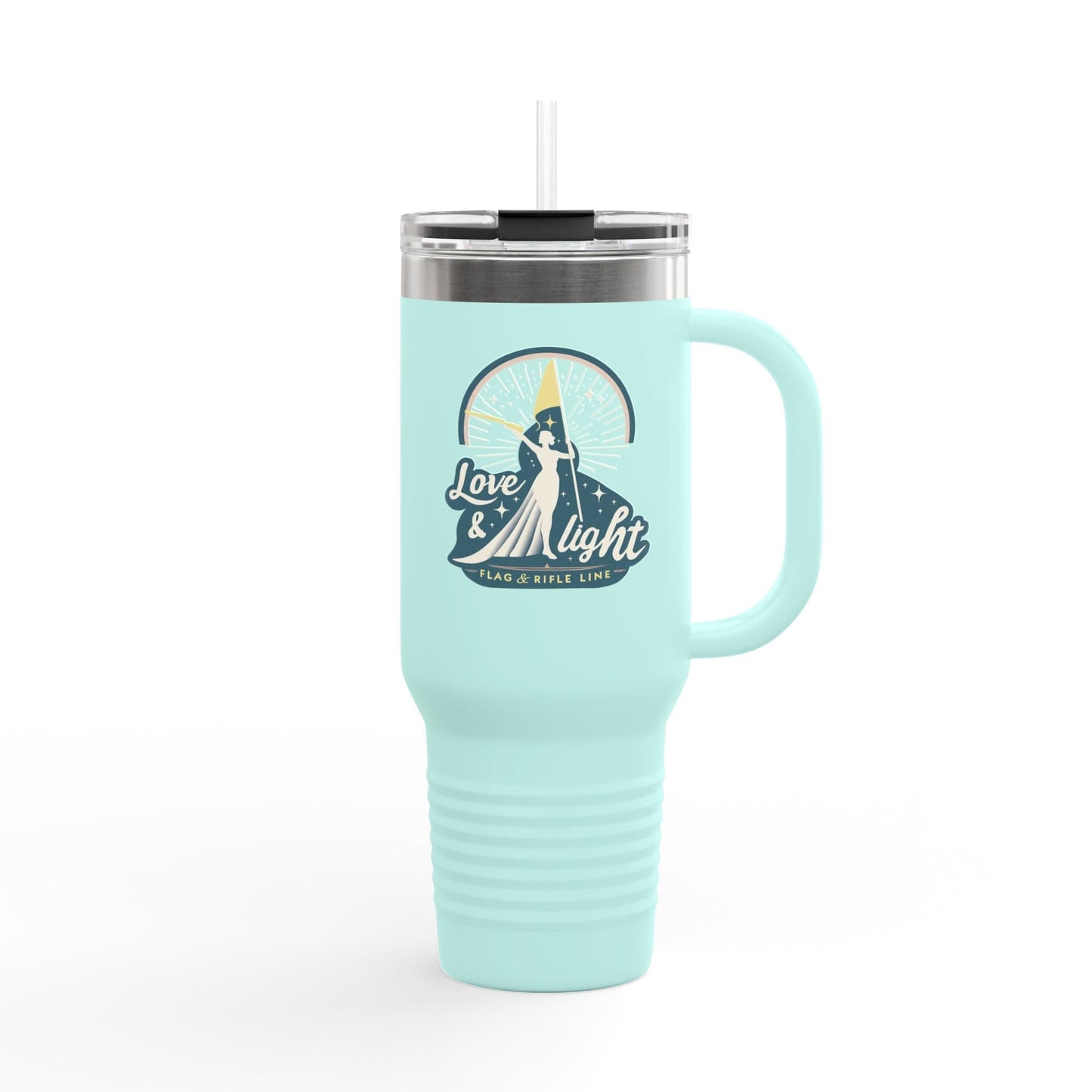 Printify Florida Villages of  Love & Light Flag & Rifle Line: Insulated Travel Mug 40oz