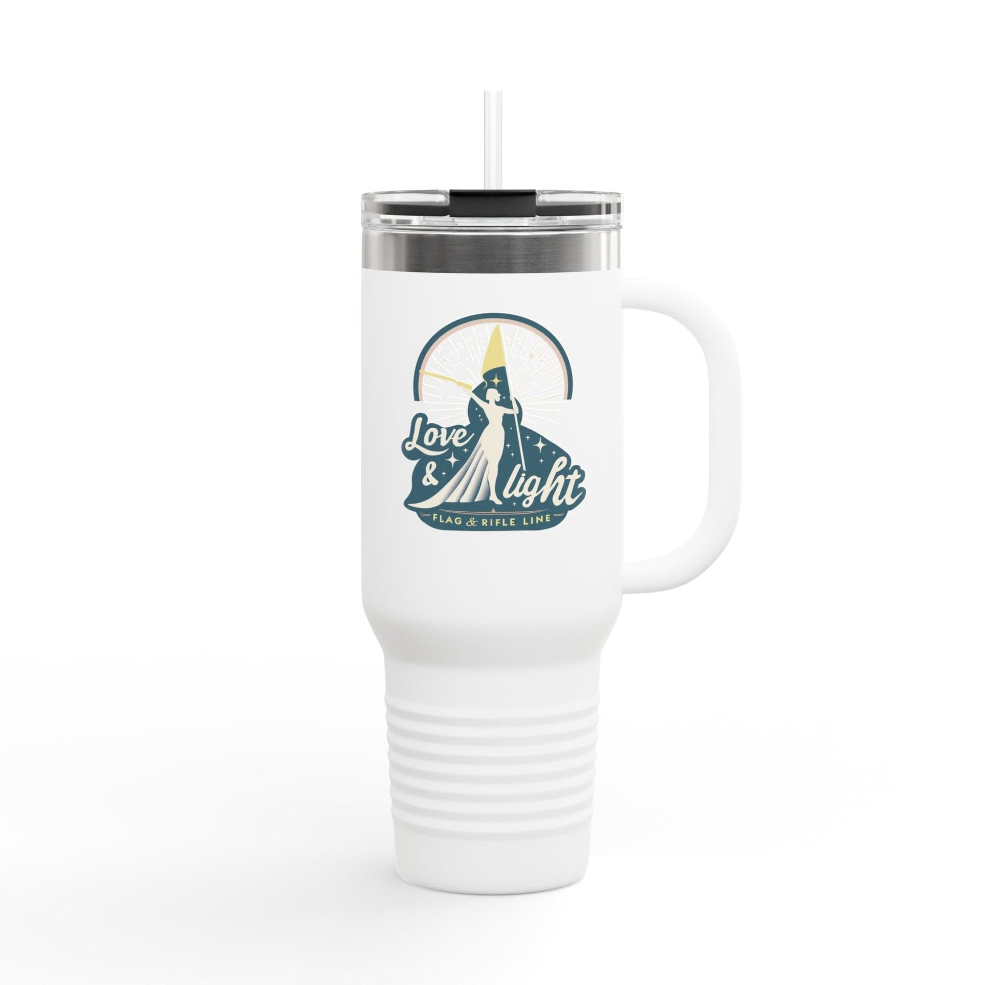 Printify Florida Villages of  Love & Light Flag & Rifle Line: Insulated Travel Mug 40oz