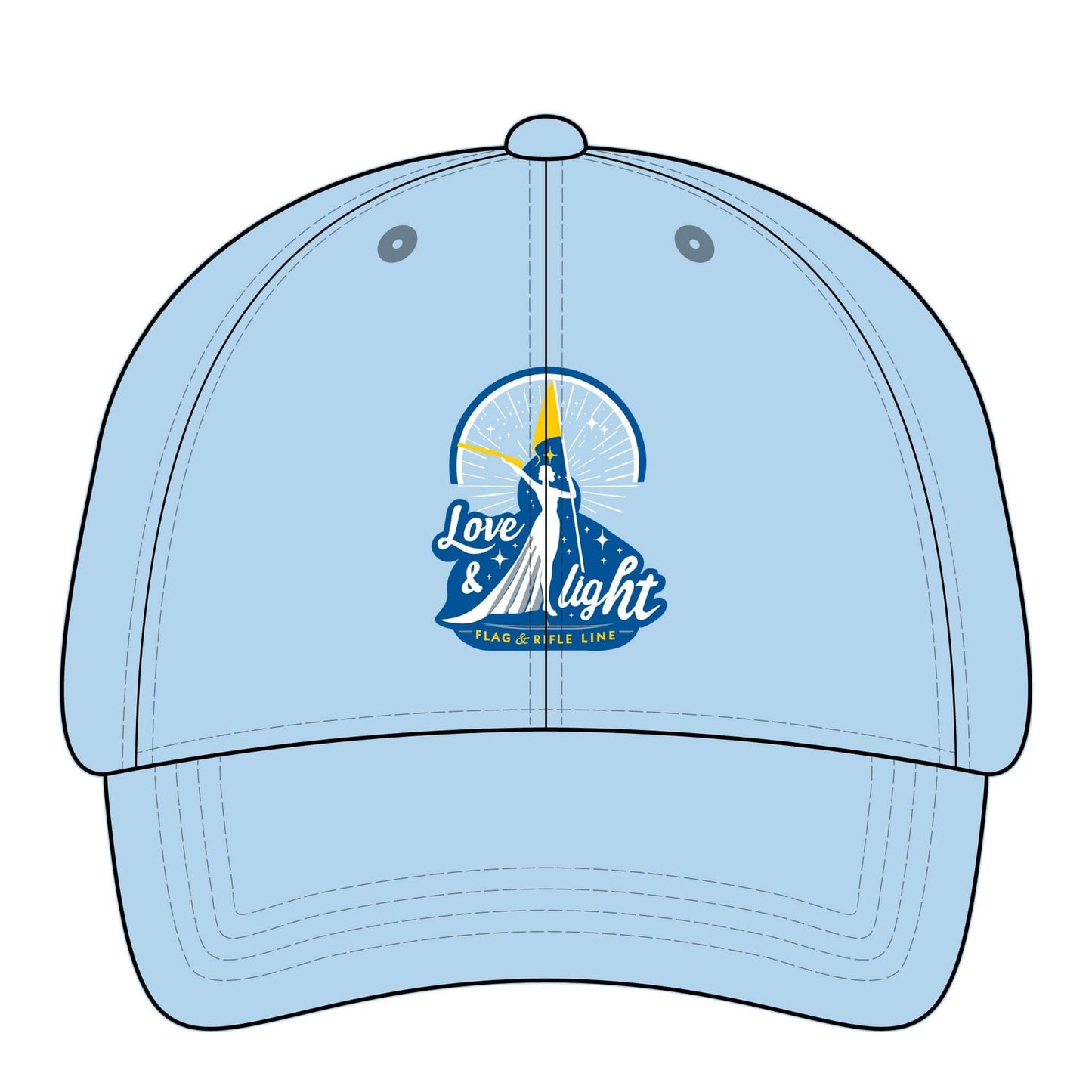 Printify Florida Villages of  Love & Light Flag & Rifle Line -- Women's Pigment-Dyed Cap with Fashion Undervisor (Embroidery)