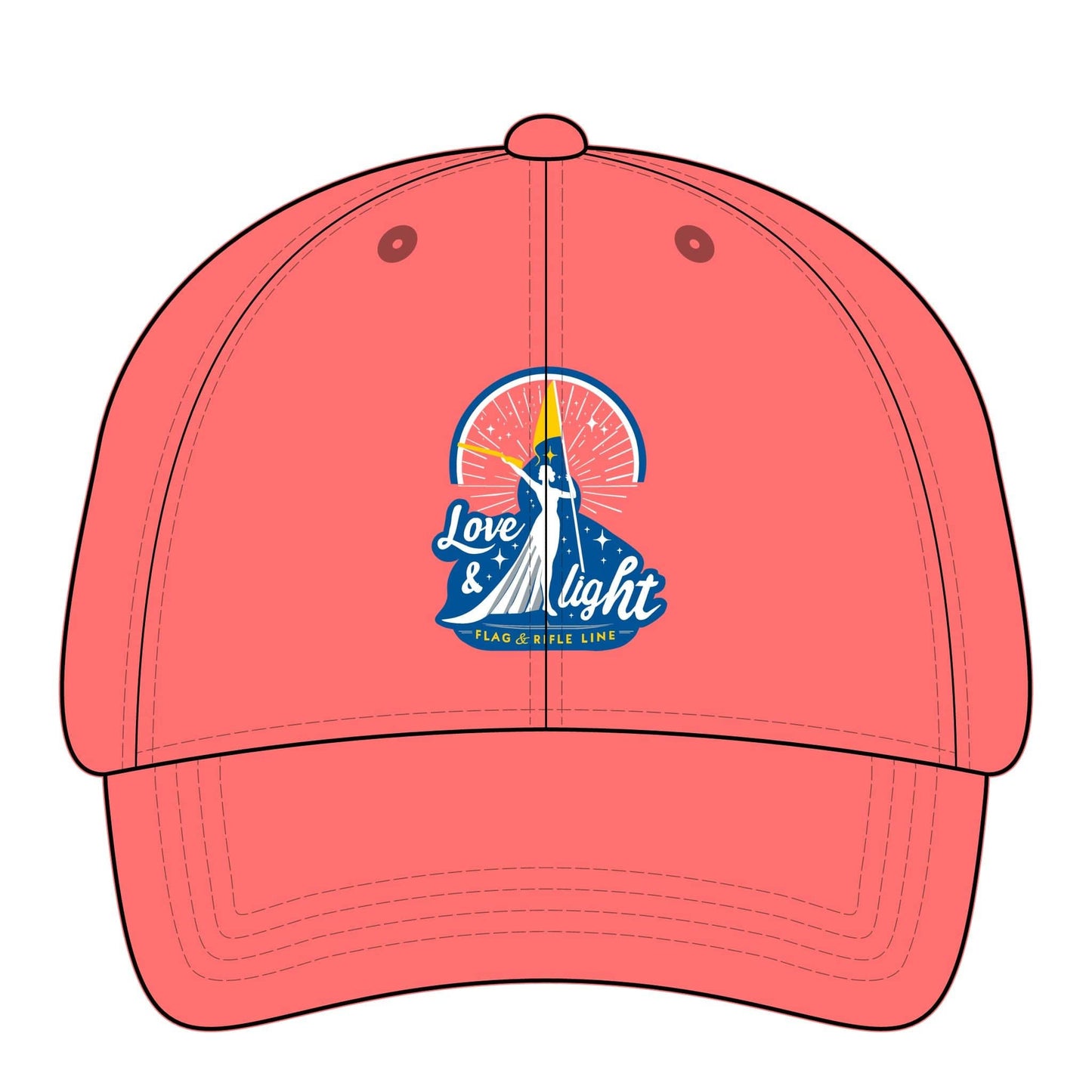 Printify Florida Villages of  Love & Light Flag & Rifle Line -- Women's Pigment-Dyed Cap with Fashion Undervisor (Embroidery)