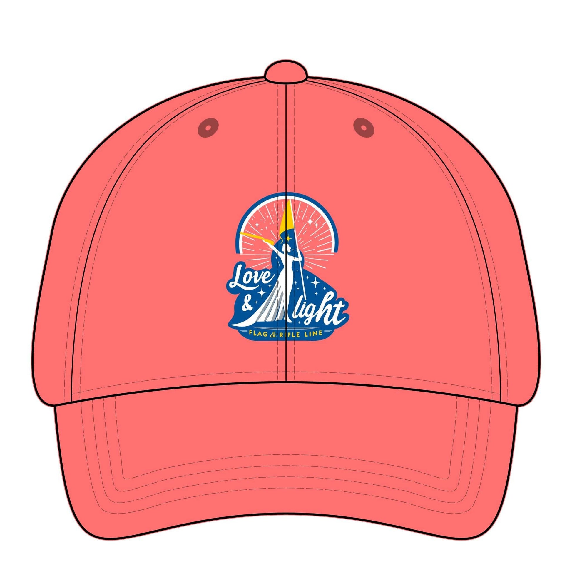 Printify Florida Villages of  Love & Light Flag & Rifle Line -- Women's Pigment-Dyed Cap with Fashion Undervisor (Embroidery)